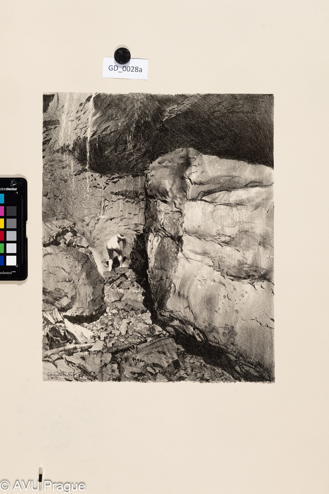 Heinrich Hönich, Die Nymphe - Nymfa, 1917, Litografie, 28,2 x 35,1, papír - 65,2 x 48,3, HönichZehn Litographie von Heinrich Hönich