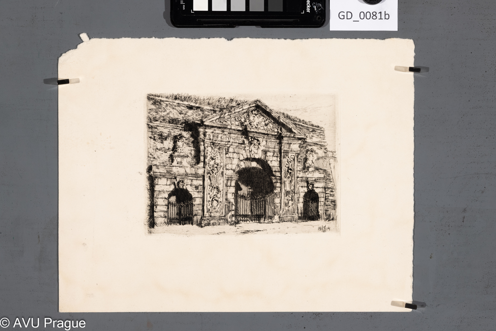 W.K.; Písecká brána ; 1914;Lept; 11,8 x 16; 22,1 x 28,2