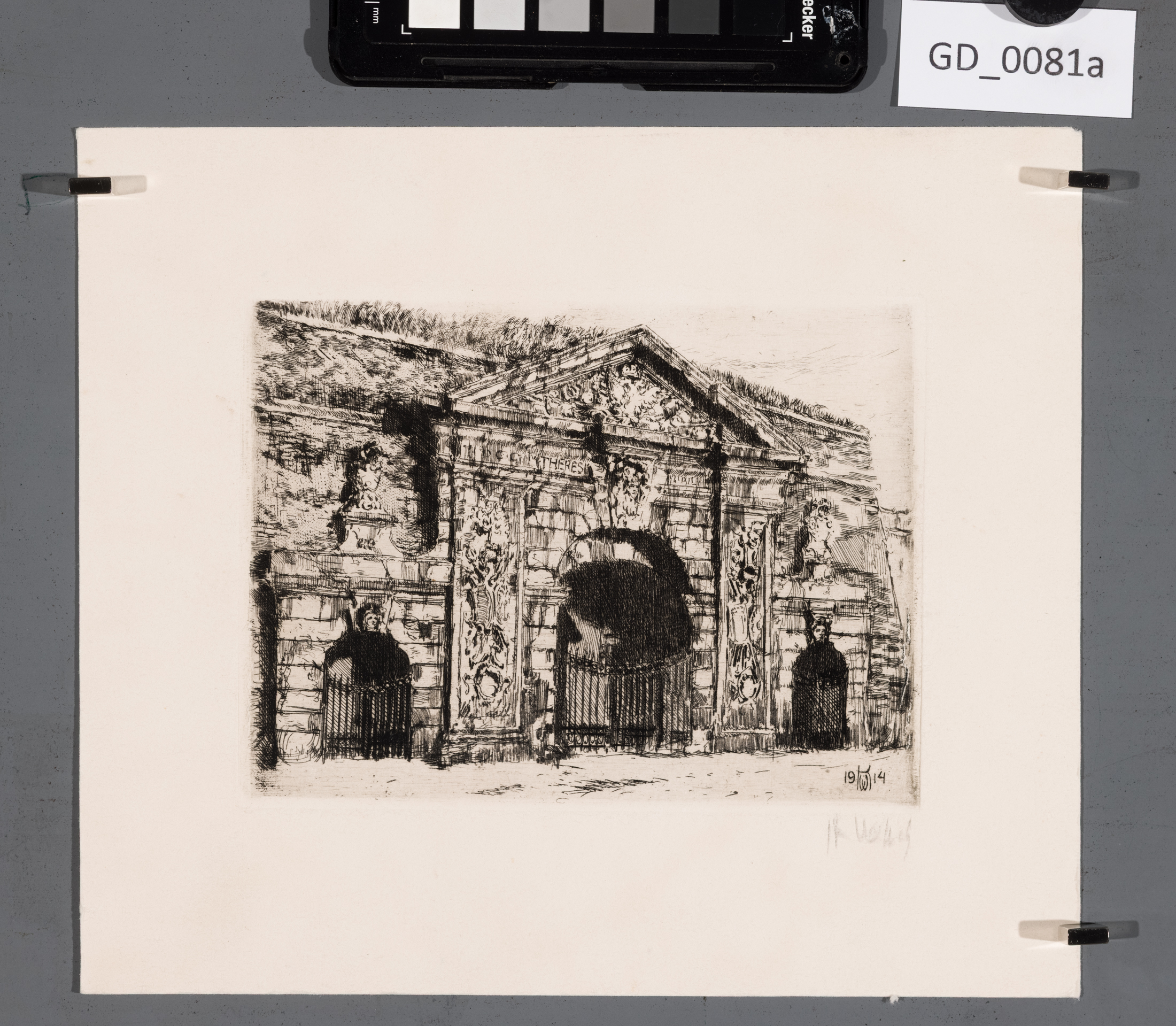 W.K.; Písecká brána ; 1914;Lept; 11,8 x 16; 20,2 x 23,3