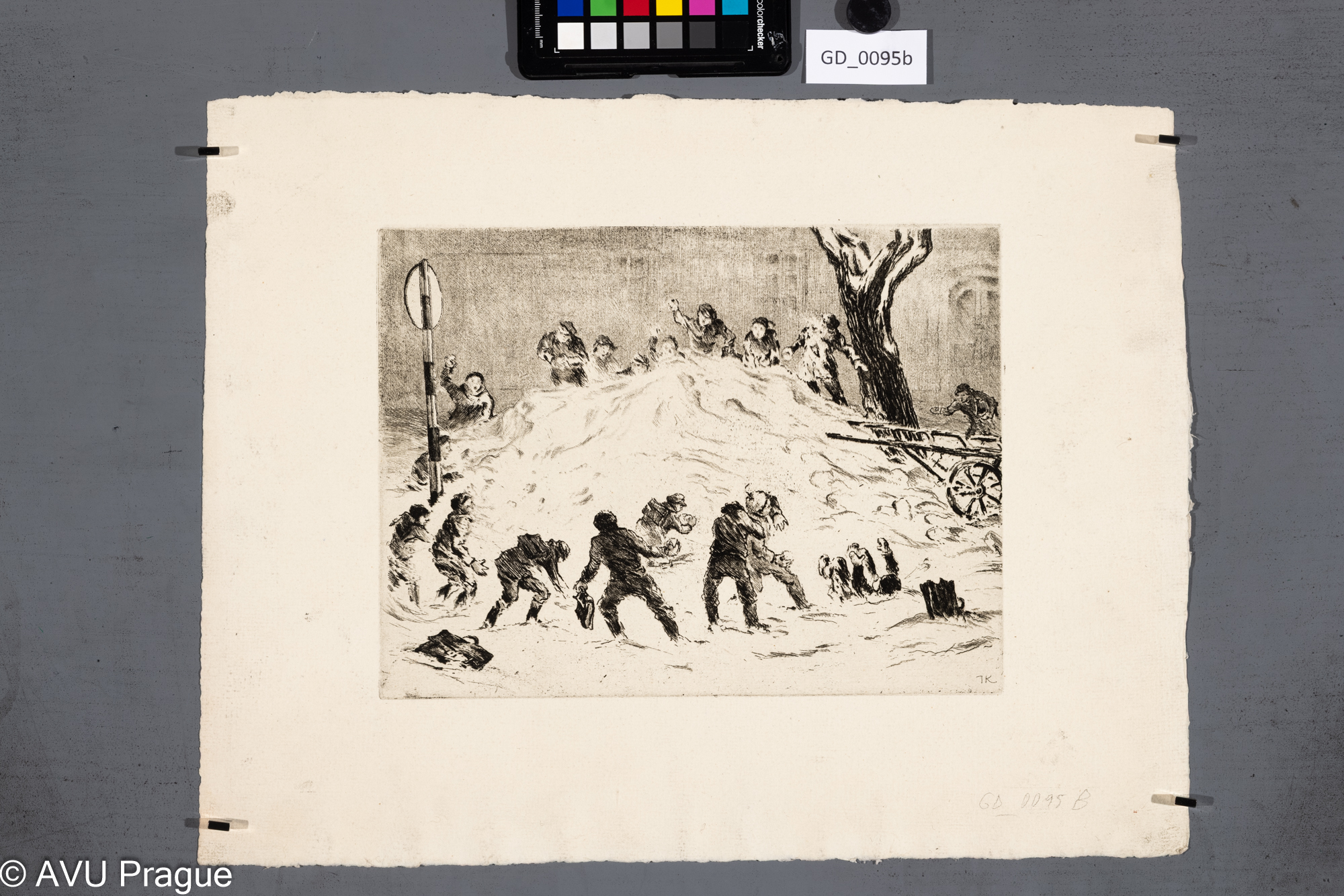 Jaroslav Kovář; Koulovačka - revers;Lept; 21,4 x 28,5; 34,5 x 46;Silovský