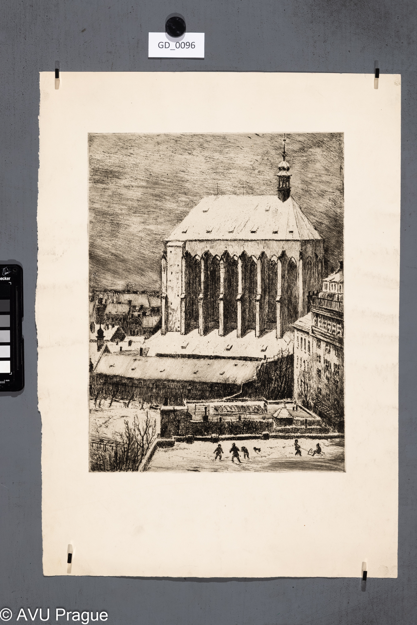 Jaroslav Kovář; Kostel Panny Marie Snežné ; Lept; 33,5 x 25,2;49,5 x 35;Silovský