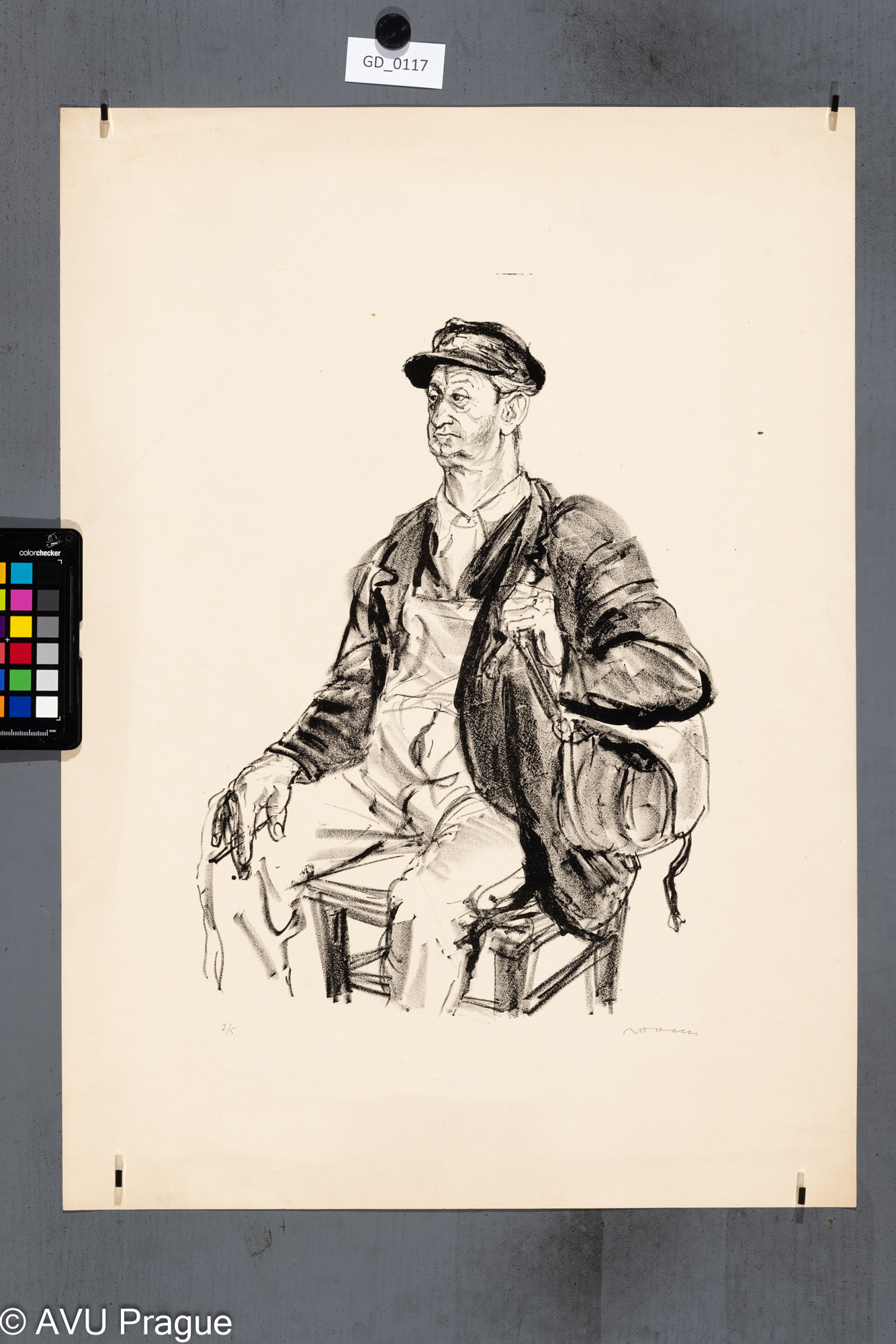 Josef Holler; "Sedicí listonoš";1949 ?; Litografie; 62,3 x 44,9