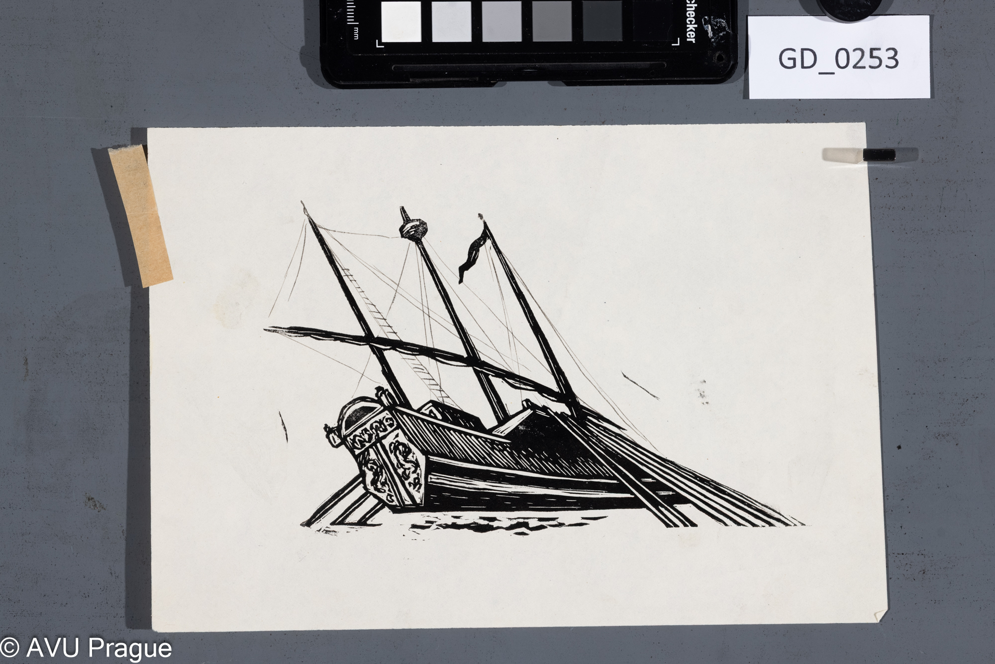 Zdeněk Mézl, Přebálka - Podivuhodné příbehy Jana Kotnela, Dřevoryt, 27,3 x 39,7,Silovský