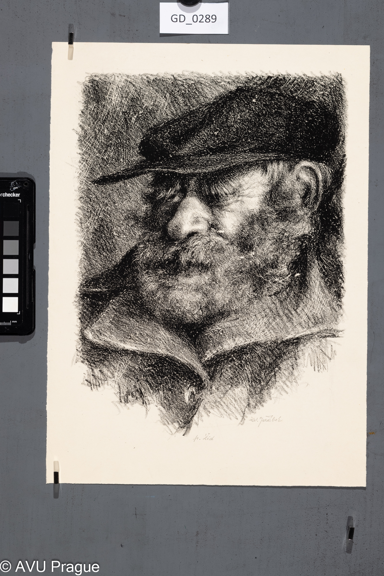 Zdeňek Jeřábek, p. Žid,Litografie, 29 x 21, 35,1 x 25,3Pukl