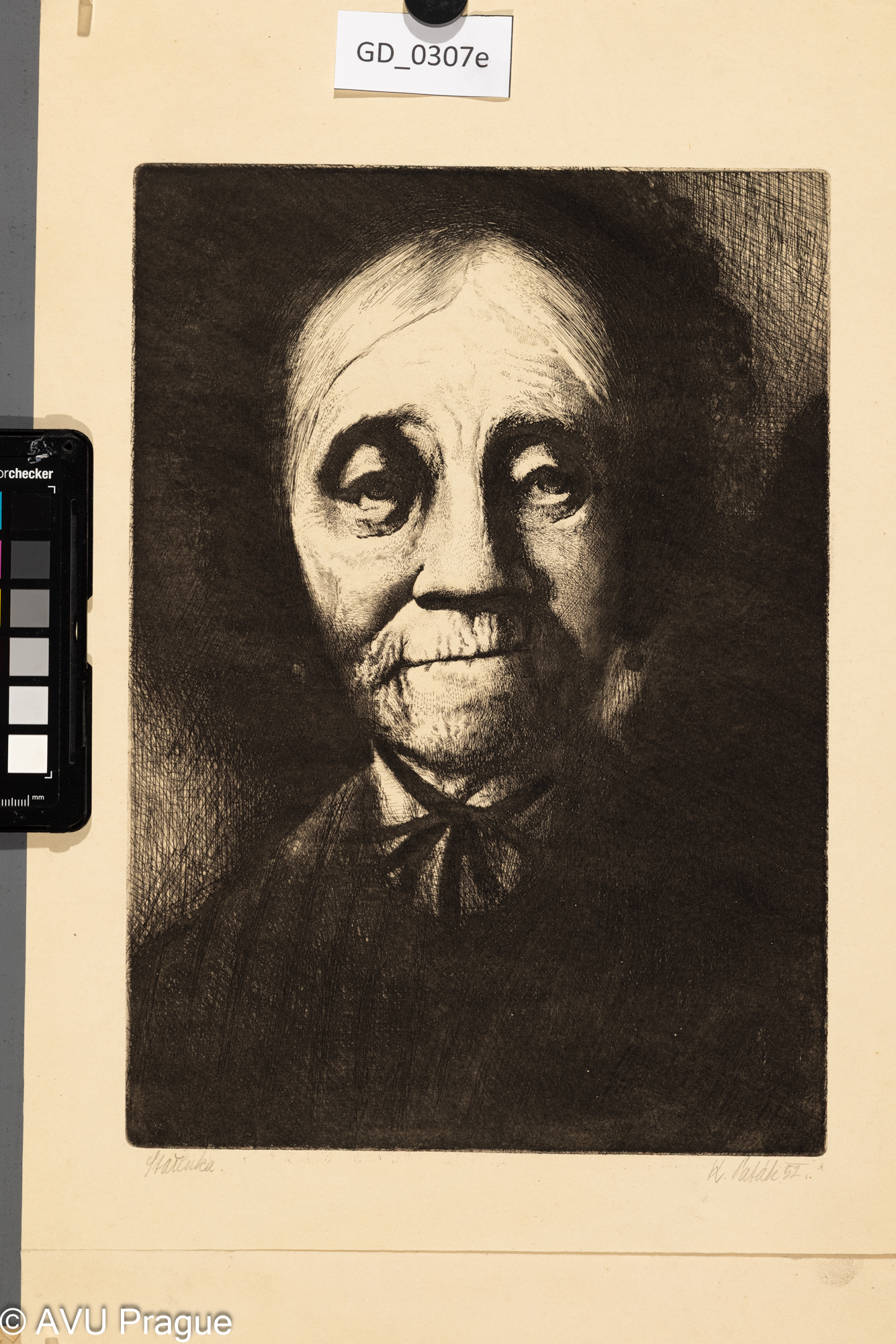 Karel Paták, Stařenka, 1952,Lept, 31,3 x 21,5, 49,6 x 28,3,Pukl