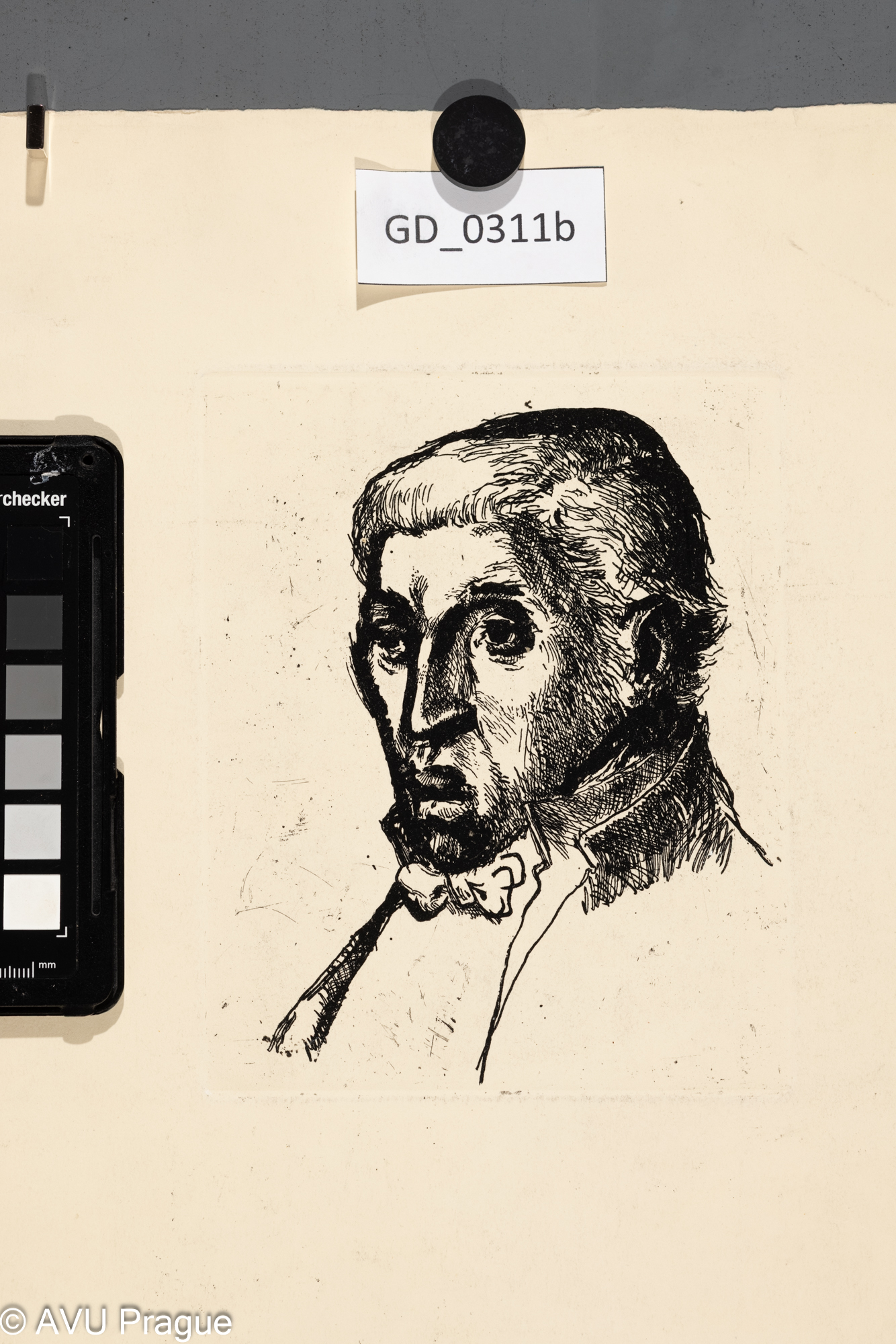 Karel Paták, Hlava muže,Lept, 15,5 x 12,5, 36 x 24,6,Pukl