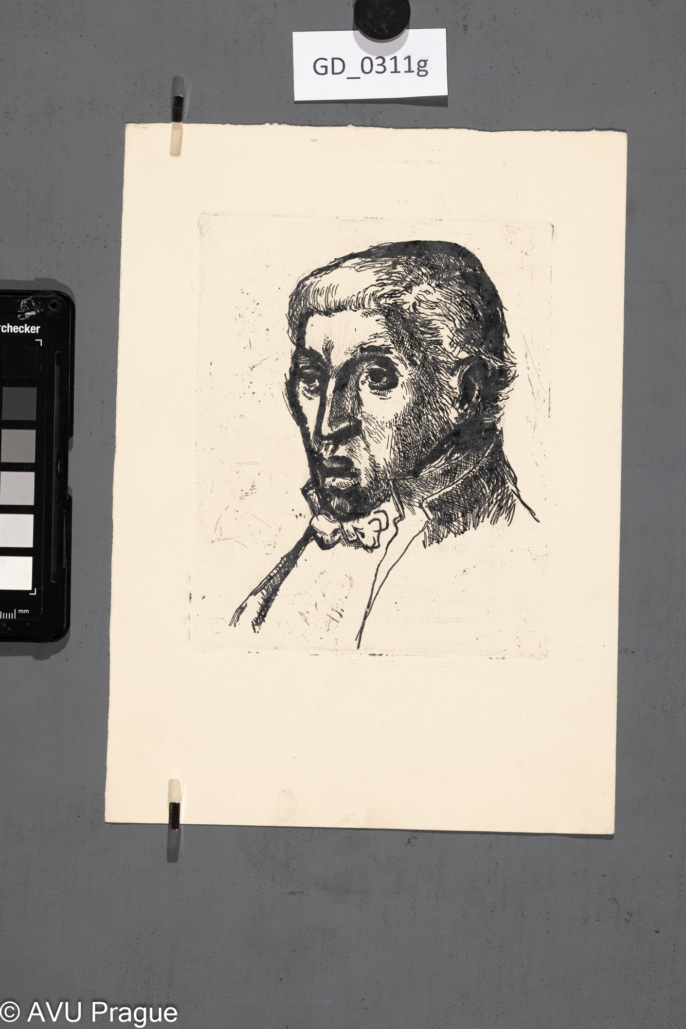 Karel Paták, Hlava muže,Lept, 15,5 x 12,5 , 25,1 x 18,Pukl