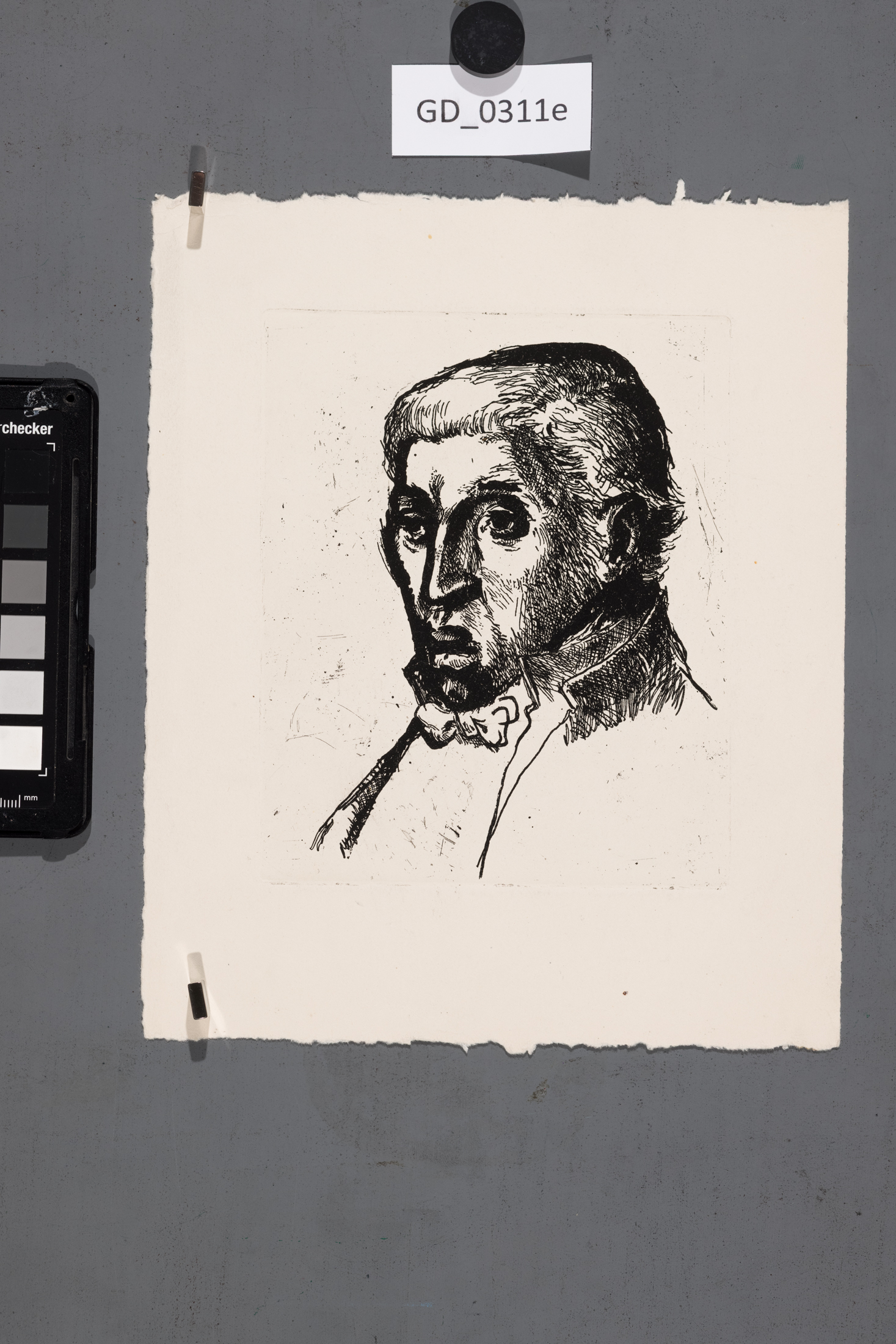 Karel Paták, Hlava muže,Lept, 15,5 x 12,5 , 23 x 19,Pukl