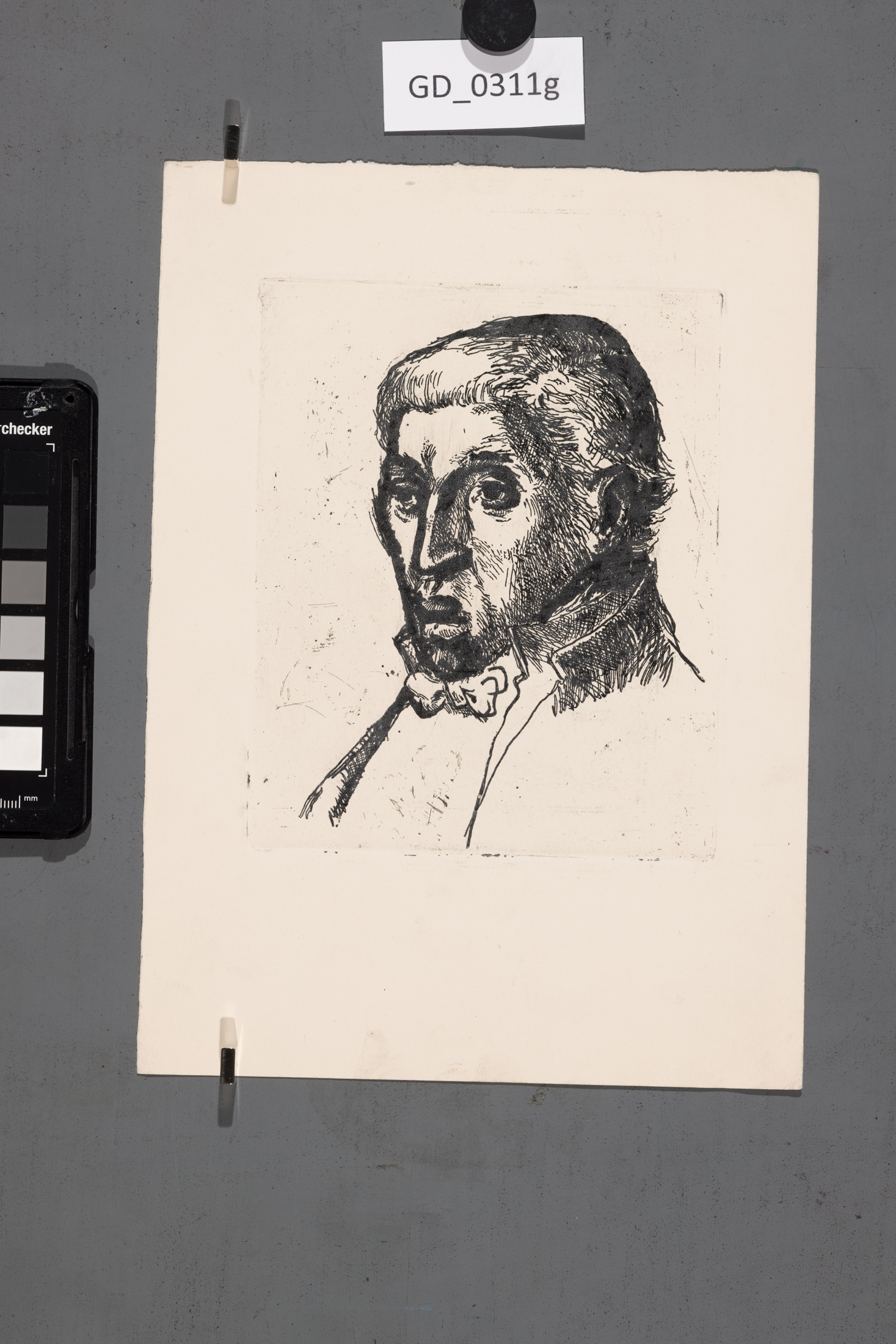 Karel Paták, Hlava muže,Lept, 15,5 x 12,5 , 25,1 x 18,Pukl