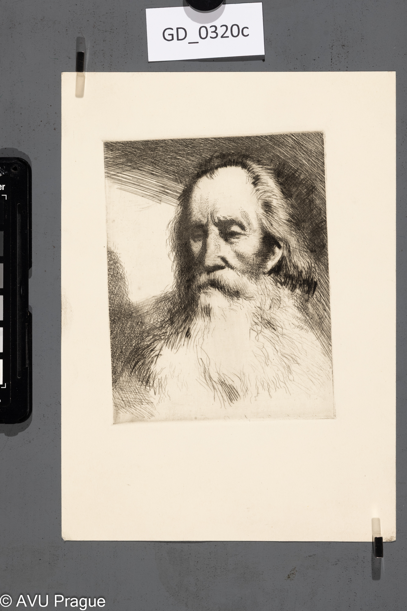 Karel Paták, Hlava starce,Lept / Suchá jehla, 13,6 x 10,9,22,1 x 15,7, Pukl