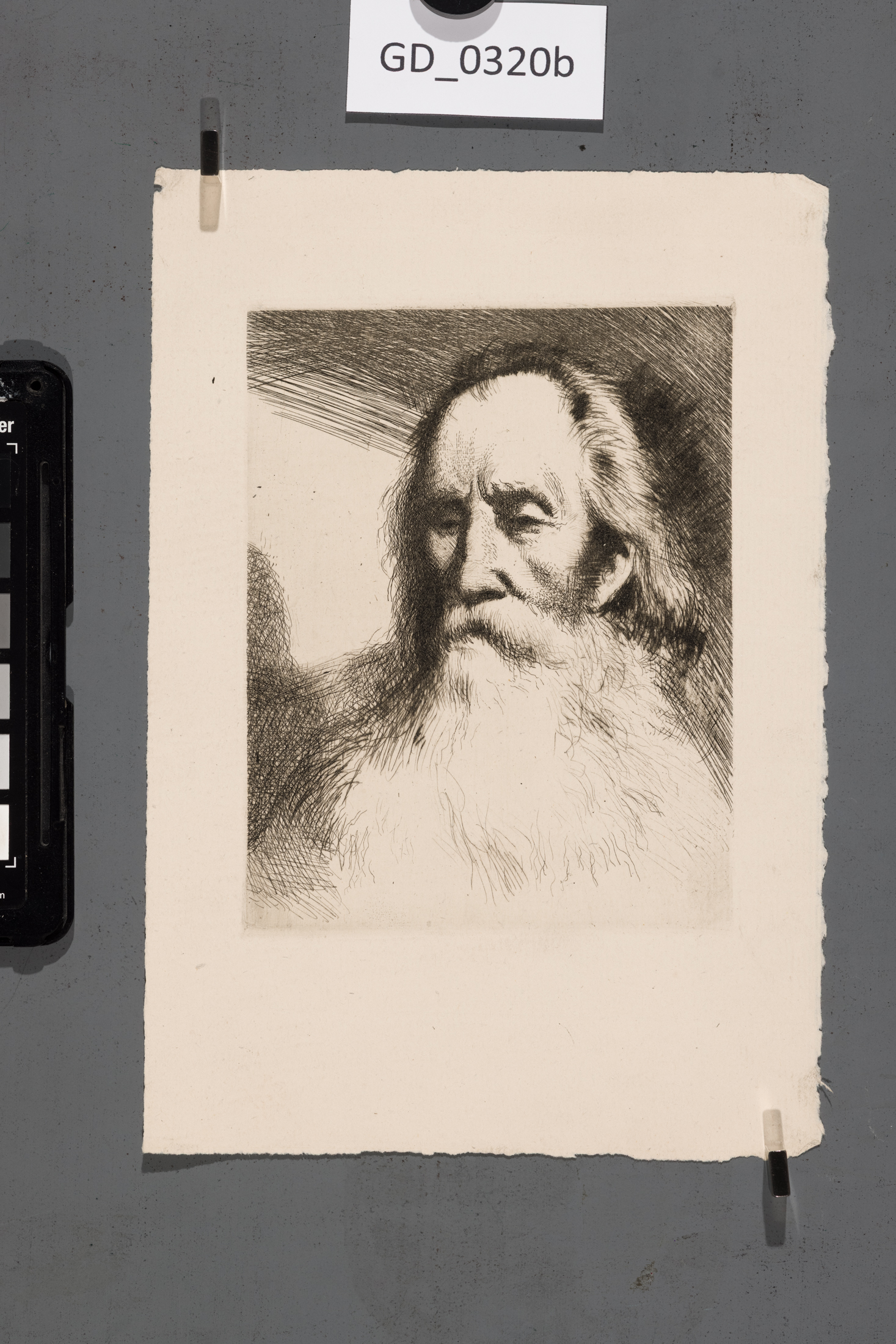 Karel Paták, Hlava starce,Lept / Suchá jehla, 13,6 x 10,9,21,1 x 14,5, Pukl
