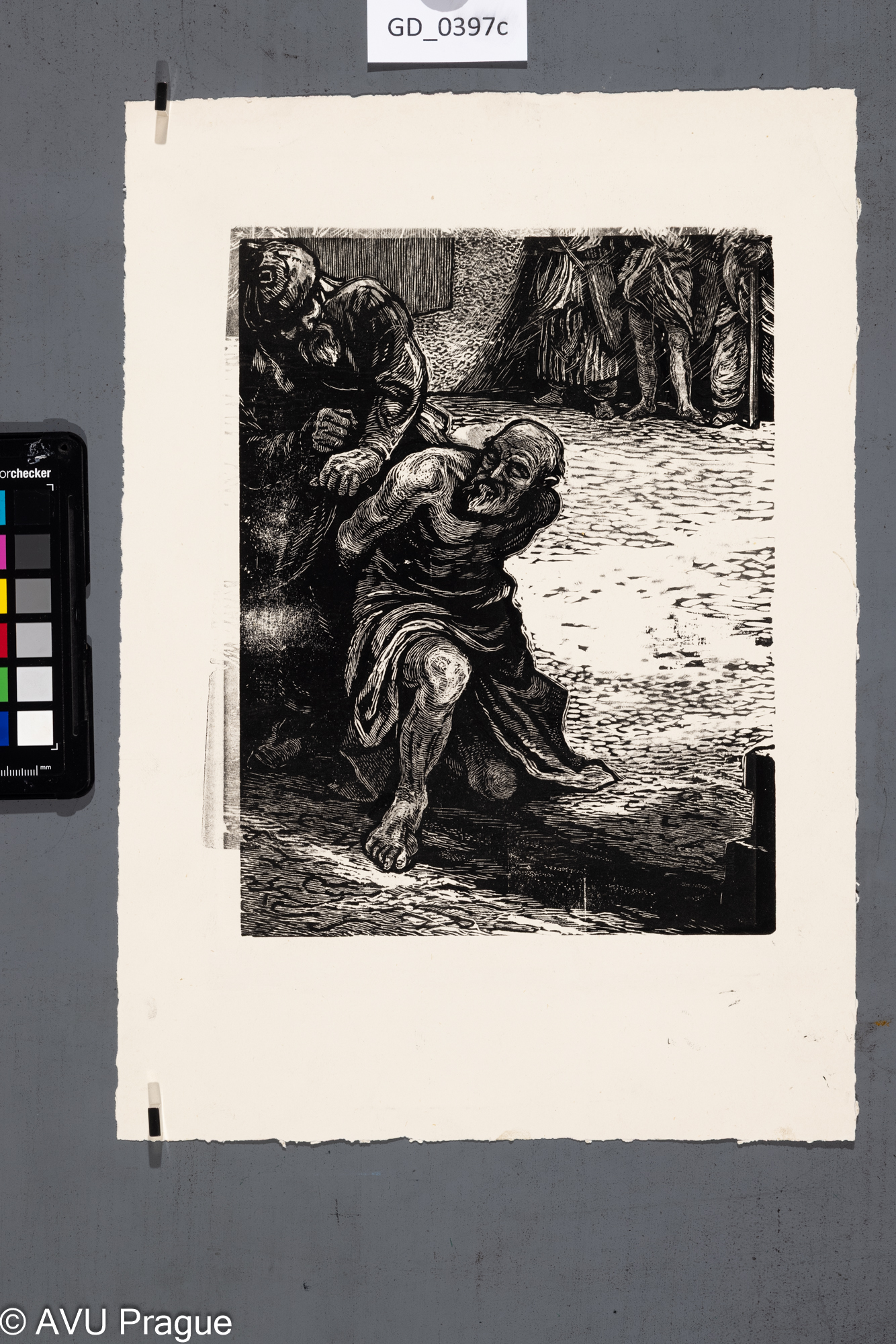 Neurčen, Ilustrace - Zajatec,Dřevoryt, 24 x 18,2, 35,9 x 25,3Silovský ?