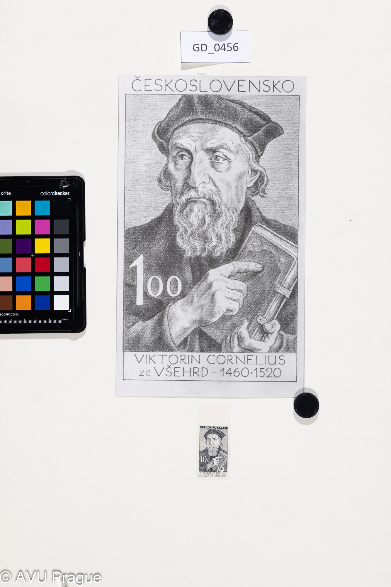 Vladimír Silovský, Návrhy známky - Vikton Kornelius ze Všehd + známka, foto / rytina,52 x 38