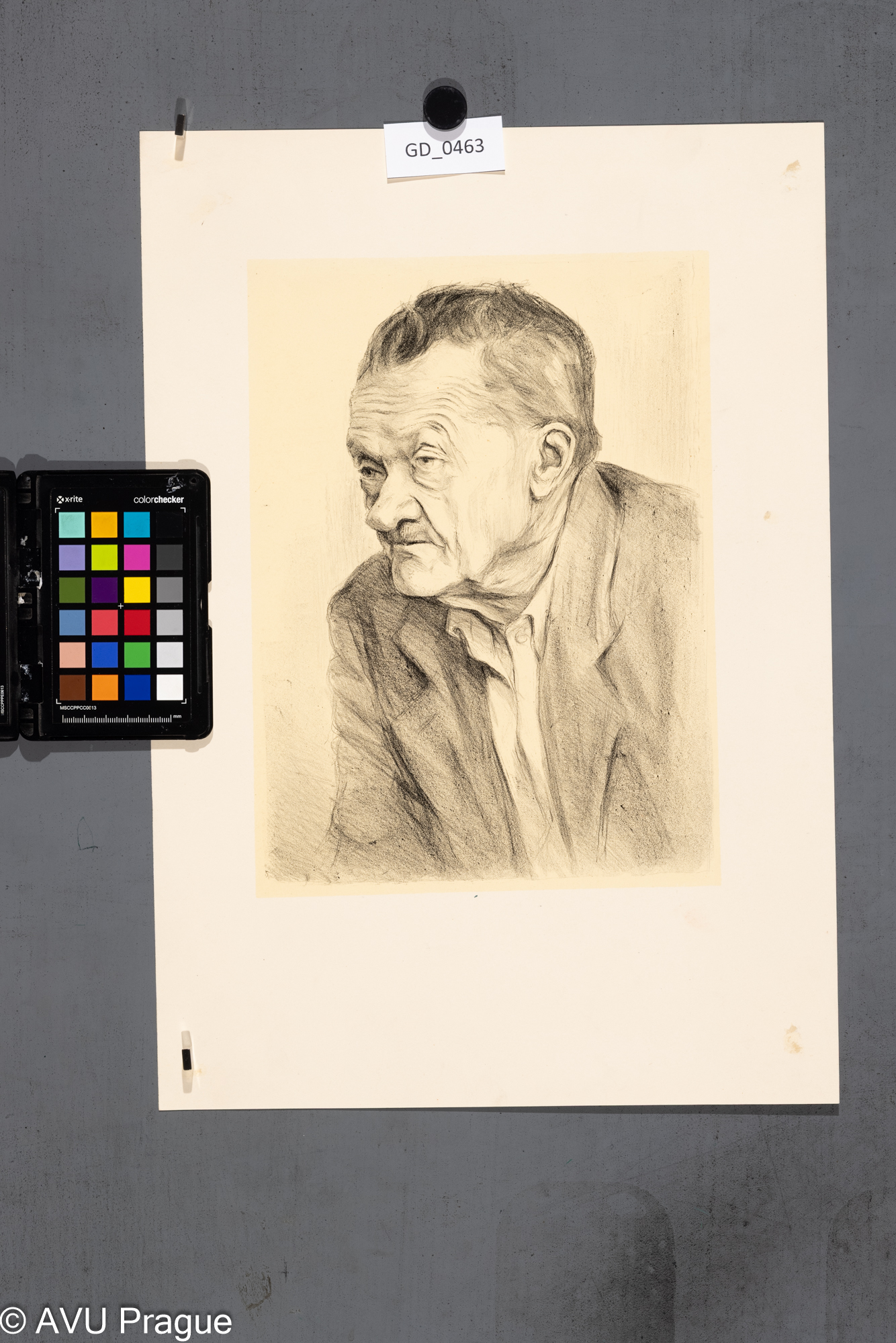 Jaroslav Kovář, Portrét starého muže, Litografie - podtisk, 29,9 x 21,5, 45,3 x 31,6, Tittelbach