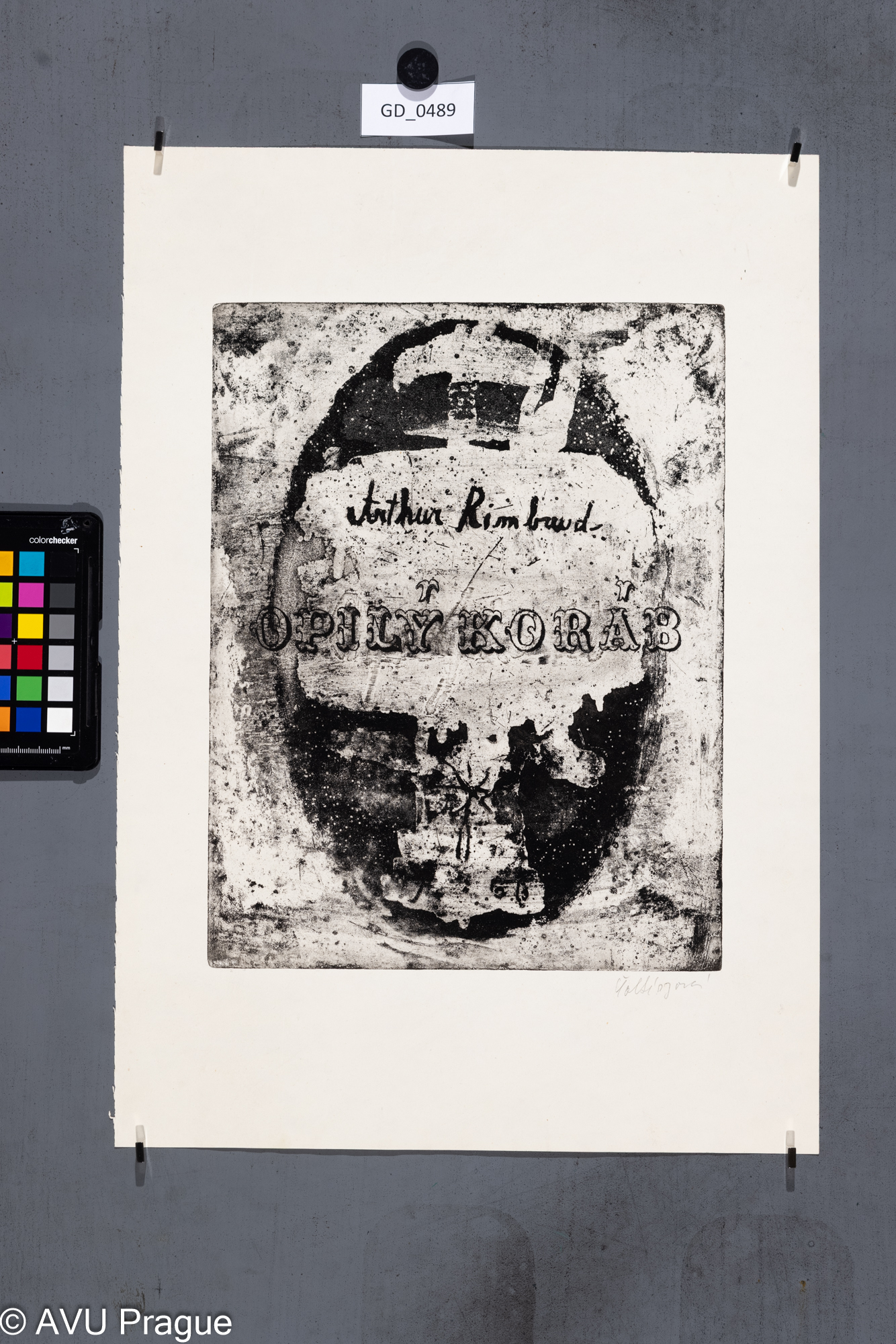 Milena Šoltészová, Arthur Rimbaud - Opilý koráb, 1967,Rezerváž, 32,3 x 24,8, 48,4 x 33,9,Pelc