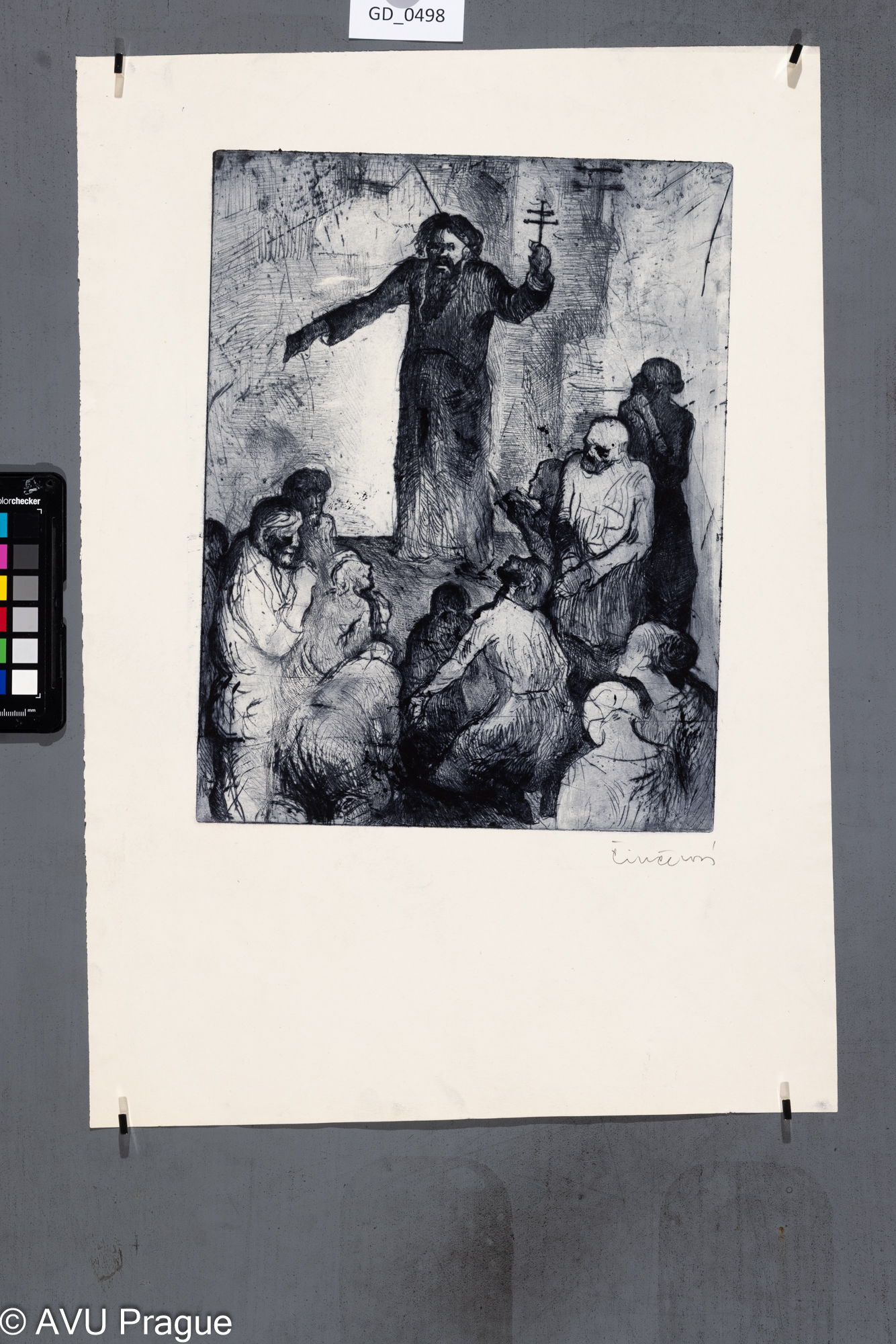 Eva Činčerová, Kázání,Suchá jehla, 32,2 x 24,8, 51,5 x 36,Tittelbach