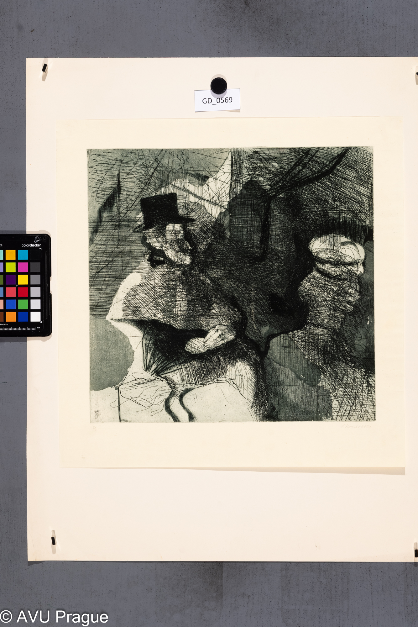 Petr Kouba, dvě figury,Lept / akvatinta, 33,3 x 34,7,42,3 x 42, Čepelák