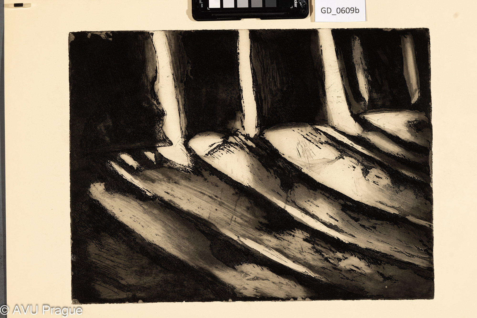 Vladimír Neuwirt, abstrakce,Lept / akvatinta, 29 x 38,7,43,1 x 52,3, Čepelák