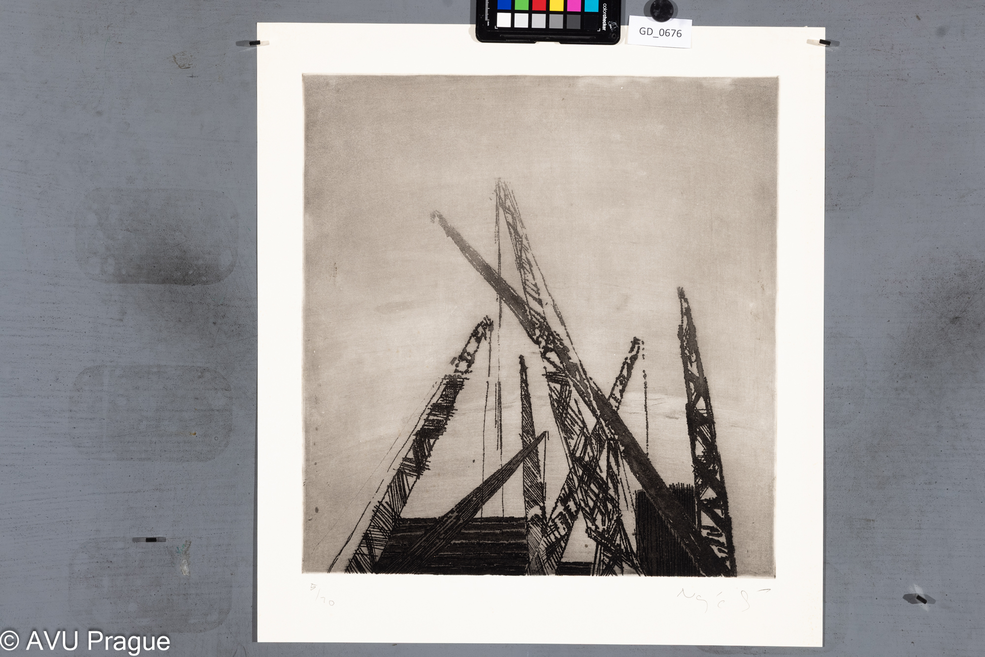 Zuzana Nováčková, Jeřáby,Rezerváž, 43 x 40,8, 53,4 x 48,5,Čepelák