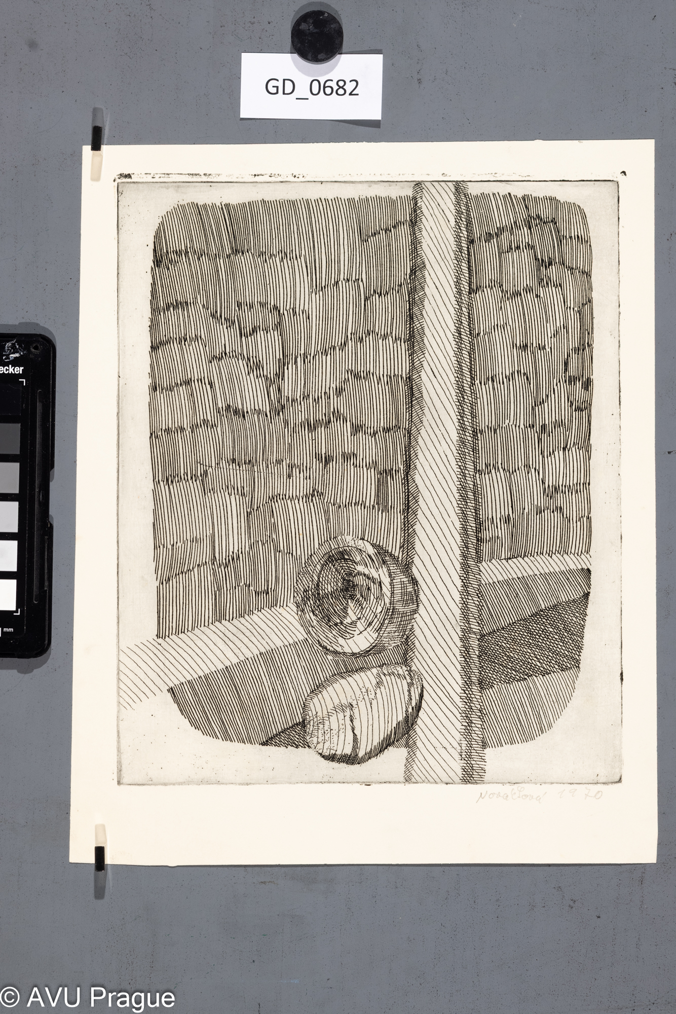 Zuzana Nováčková, Kompozice, 1970, Lept, 23,3 x 19,5, 27,8 x 22,7, Čepelák