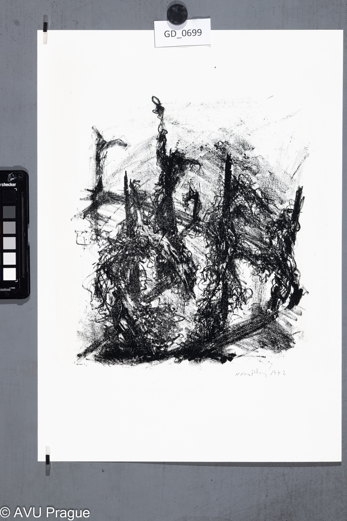 Zuzana Nováčková, Abstrakce,1972, Litografie, 27 x 23, 41,9 x 29,7, Čepelák