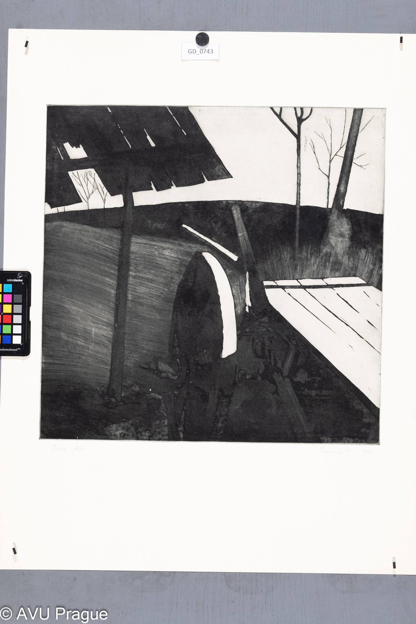 Miroslav BravenecZ cyklu člověk a stroj, Světlo na povozu1972Lept / akvatinta49,2 x 49,879,3 x 61,7Čepelák