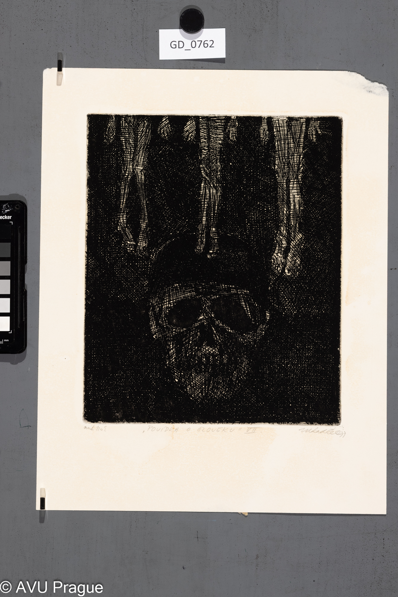 Martin Kadlec, Povídka o člověku VII., 70. léta, Lept, 25,8 x 21,36,2 x 28,4Čepelák