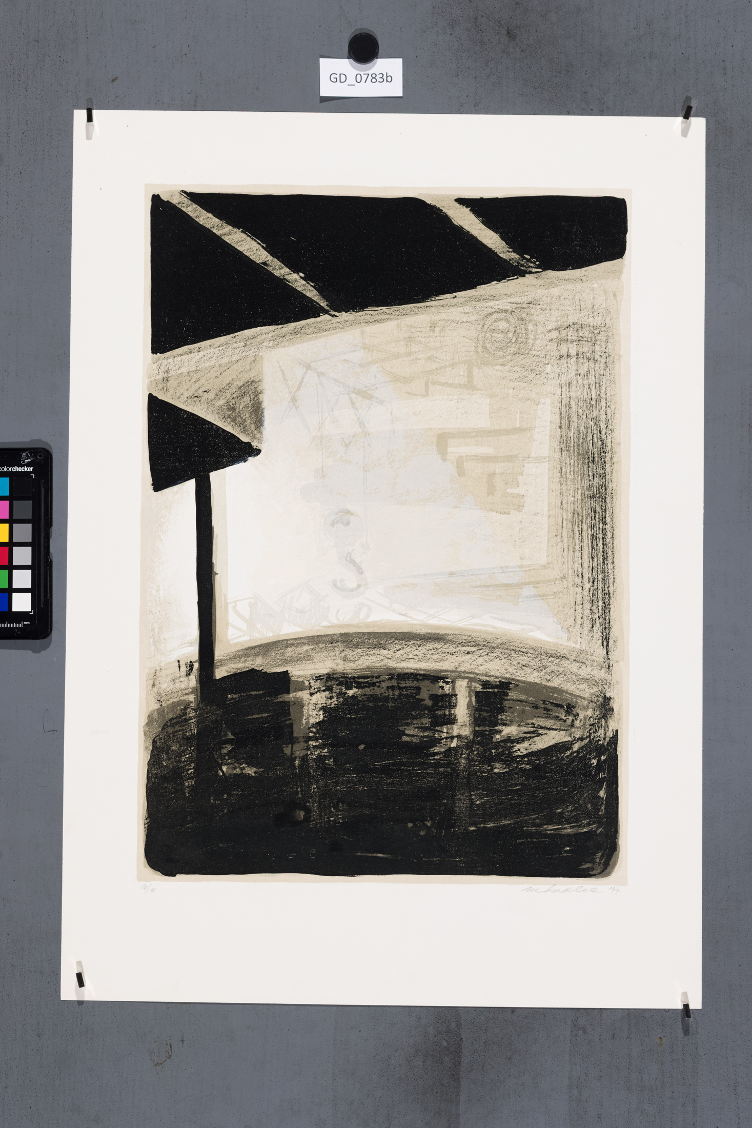 Martin KadlecJeřáb na pozadí (Hutě)1977Litografie, tři barvy45,7 x 3258,2 x 41,5Čepelák