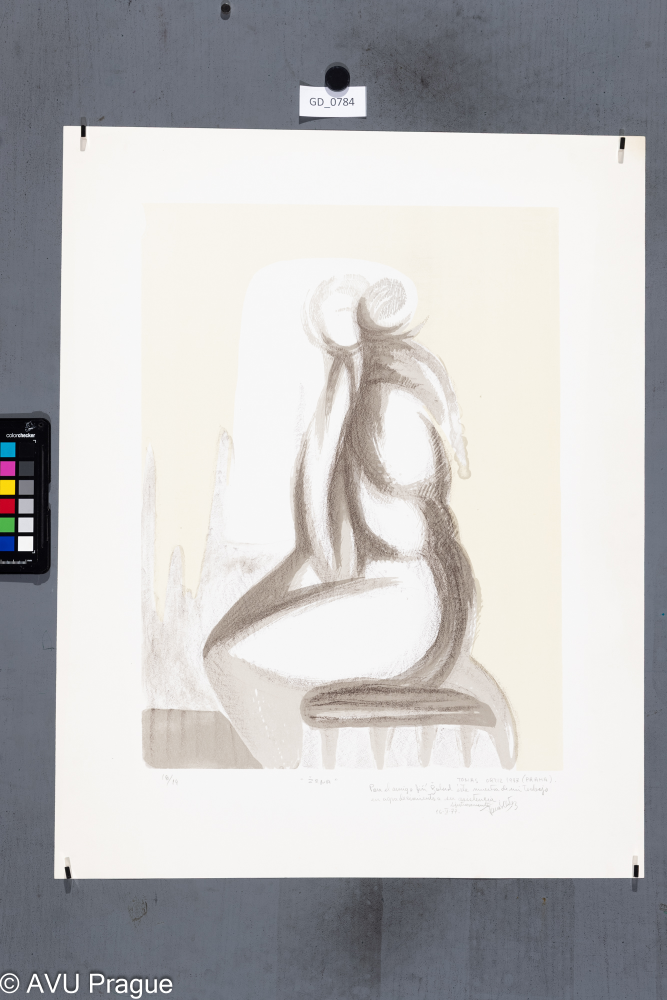 Tomas OrtizŽena1977Litografie, pérovka, tři barvy45 x 33,859,6Čepelák (zahraniční stážista)