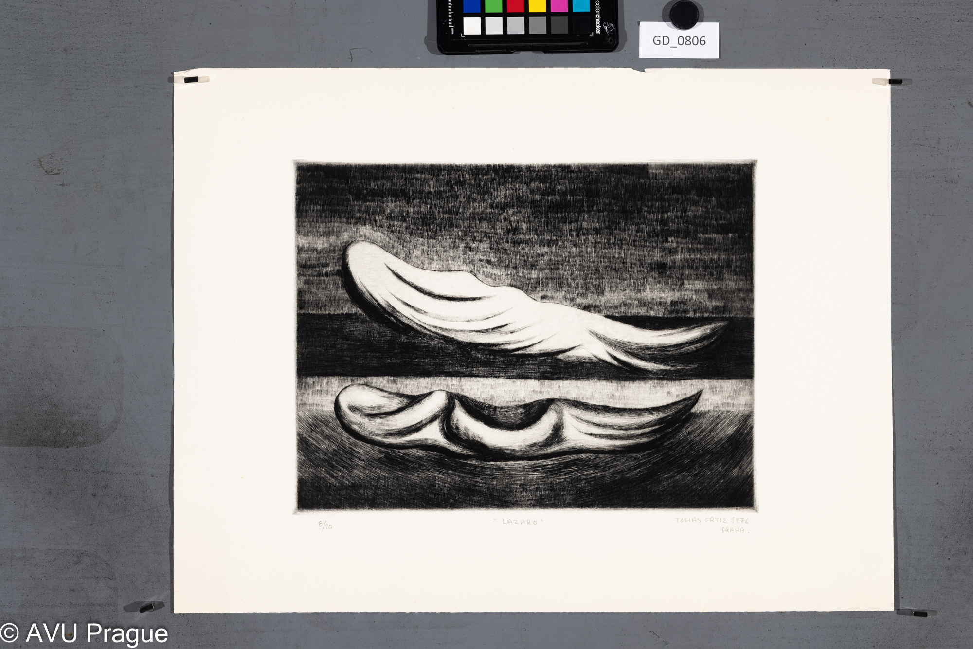 Tomas Ortiz, Lazar, 1976, Suchá jehla, 24,3 x 3237, 5 x 49,6, 
Čepelák, (zahraniční stážista)