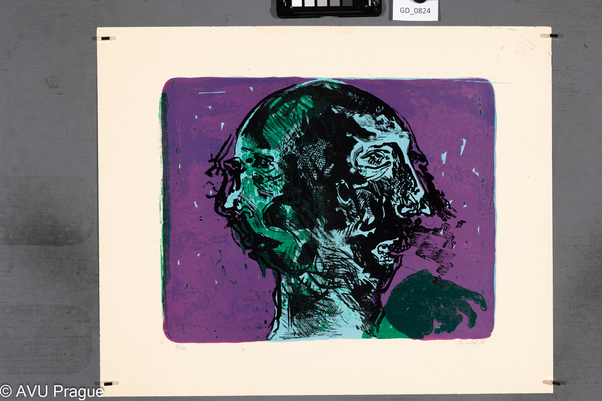 Karel Zavadil, Rozhovor I., 1970,Litografie, tři barvy, 31,5 x 40, 44 x 54, Smetana