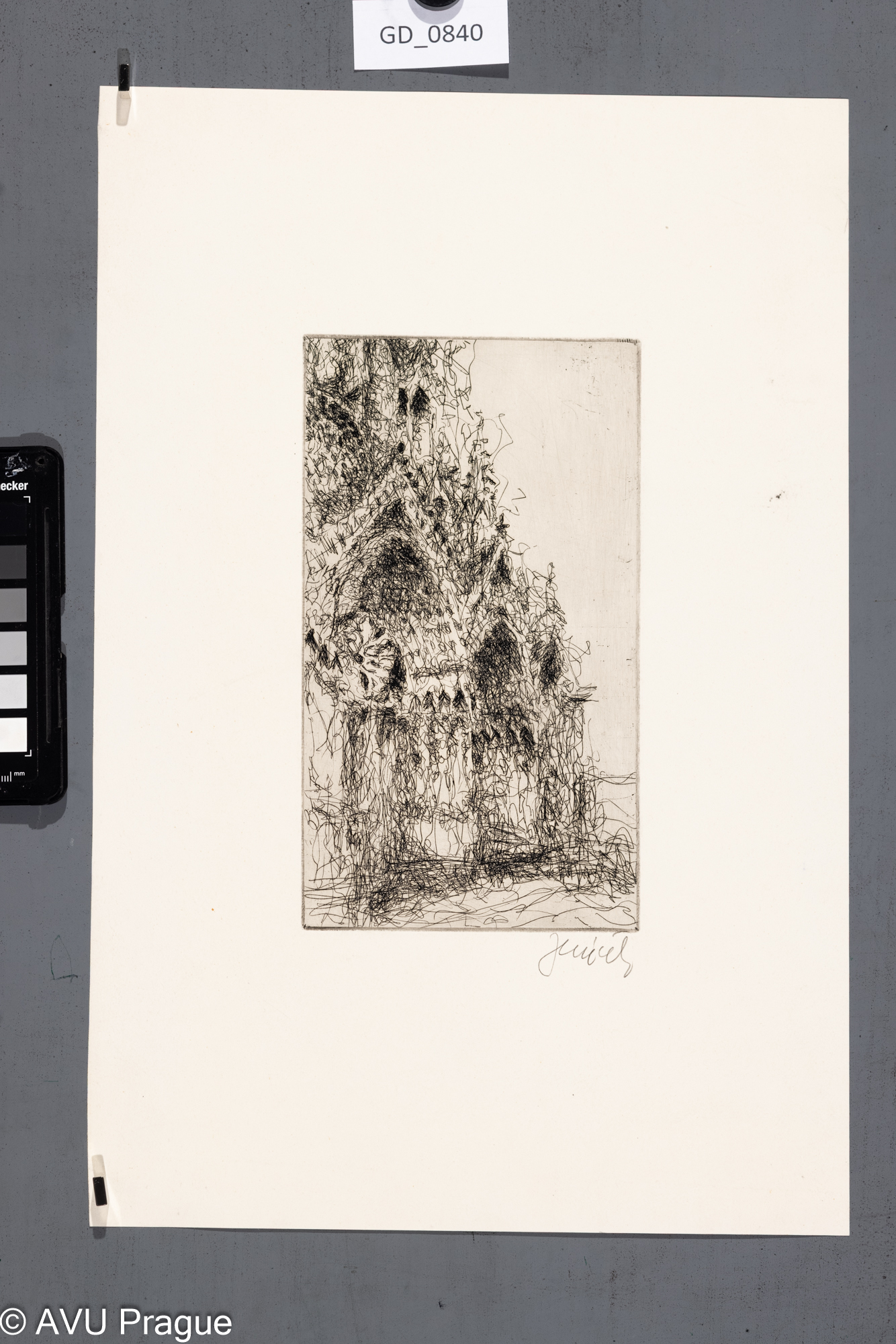 Antonín Jeníček, Portál, 60.léta, Lept, 20,9 x 11,3, 40 x 26,4, Cubr