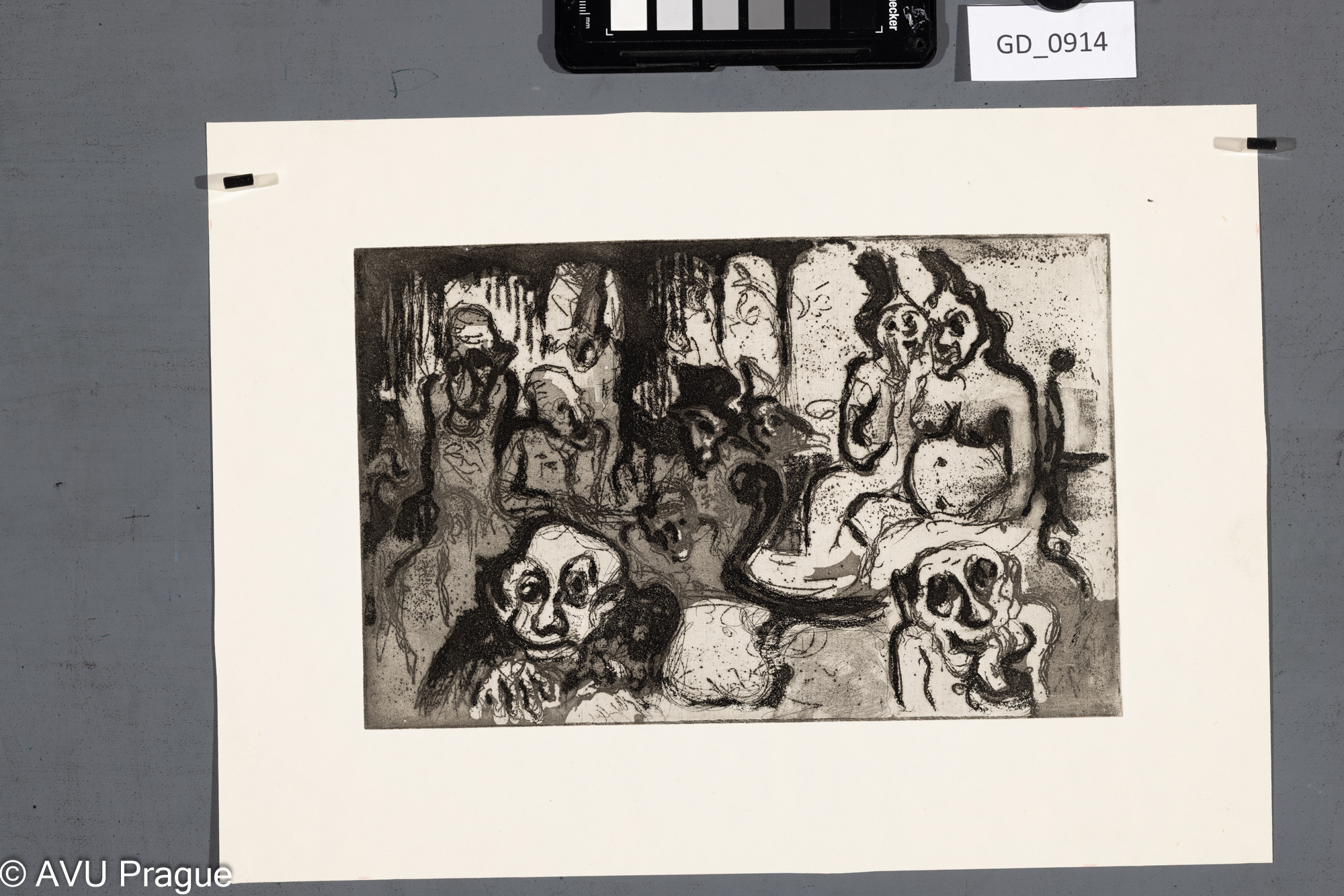 nezjištěno, Figury , Měkký kryt / akvatinta, 15,8 x 25, 24,8 x 34,5