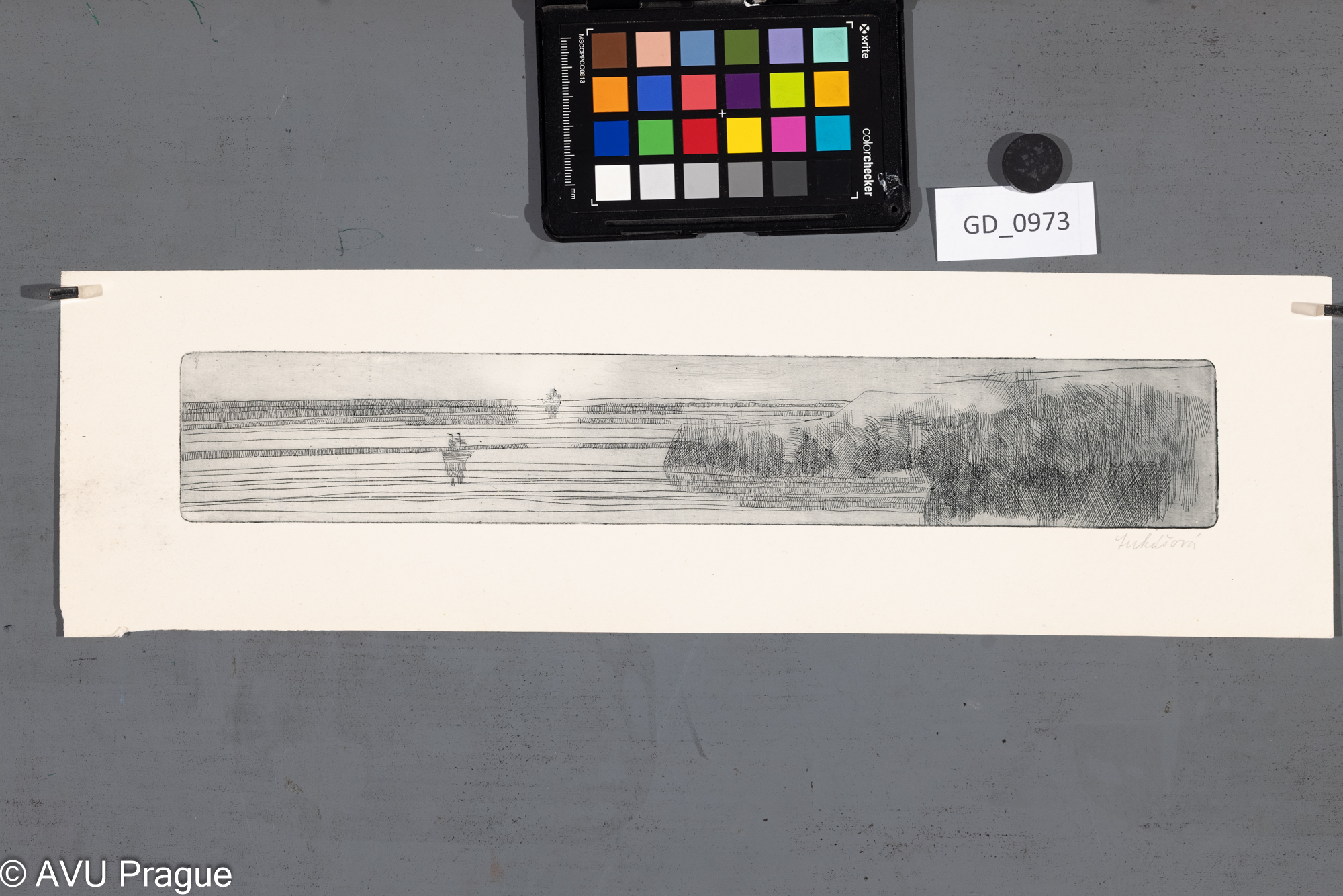 Lukášová, Horizont s lodí, Lept, 5,8 x 35,4, 12,3 x 43,3,