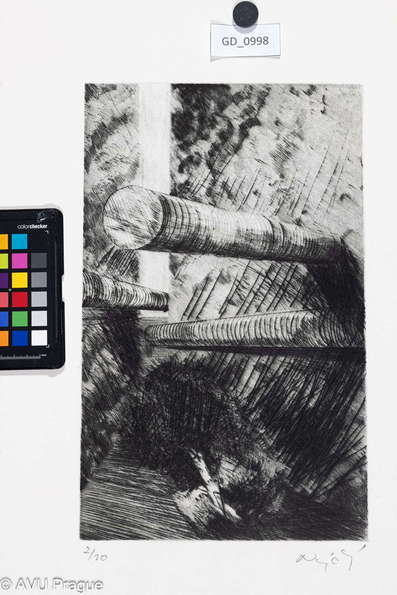 Zuzana Nováčková, Konstrukce,Suchá jehla, 35,8 x 22,1; 60 x 41,8Čepelák