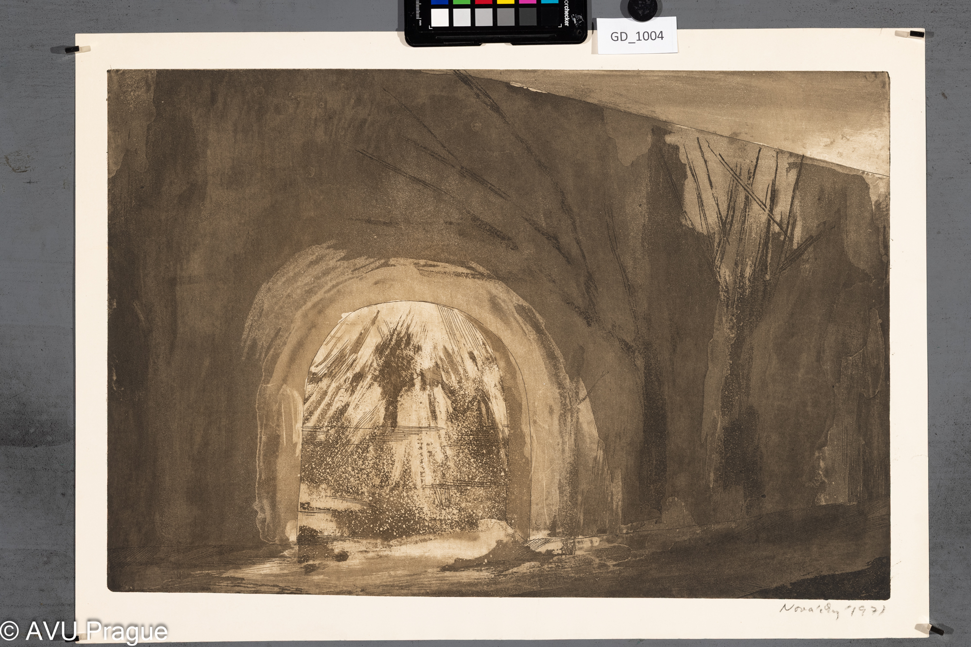 Zuzana Nováčková, Podchod, 1971,Lept / akvatinta, 35,7 x 53,5, 41,8 x 85,4, Čepelák