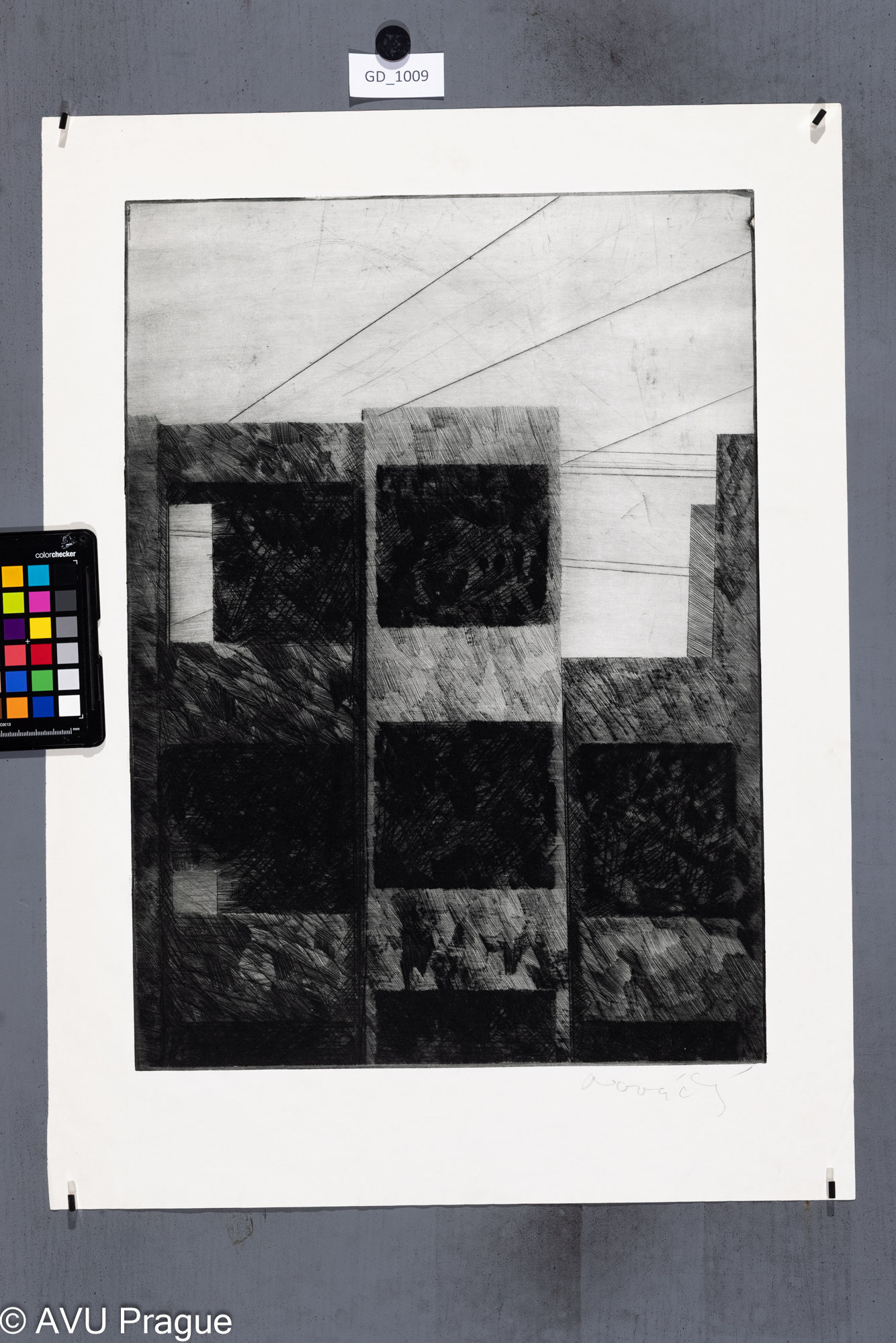 Zuzana Nováčková, Architektura,  Suchá jehla, 49,8 x 36, 62,7 x 46,Čepelák