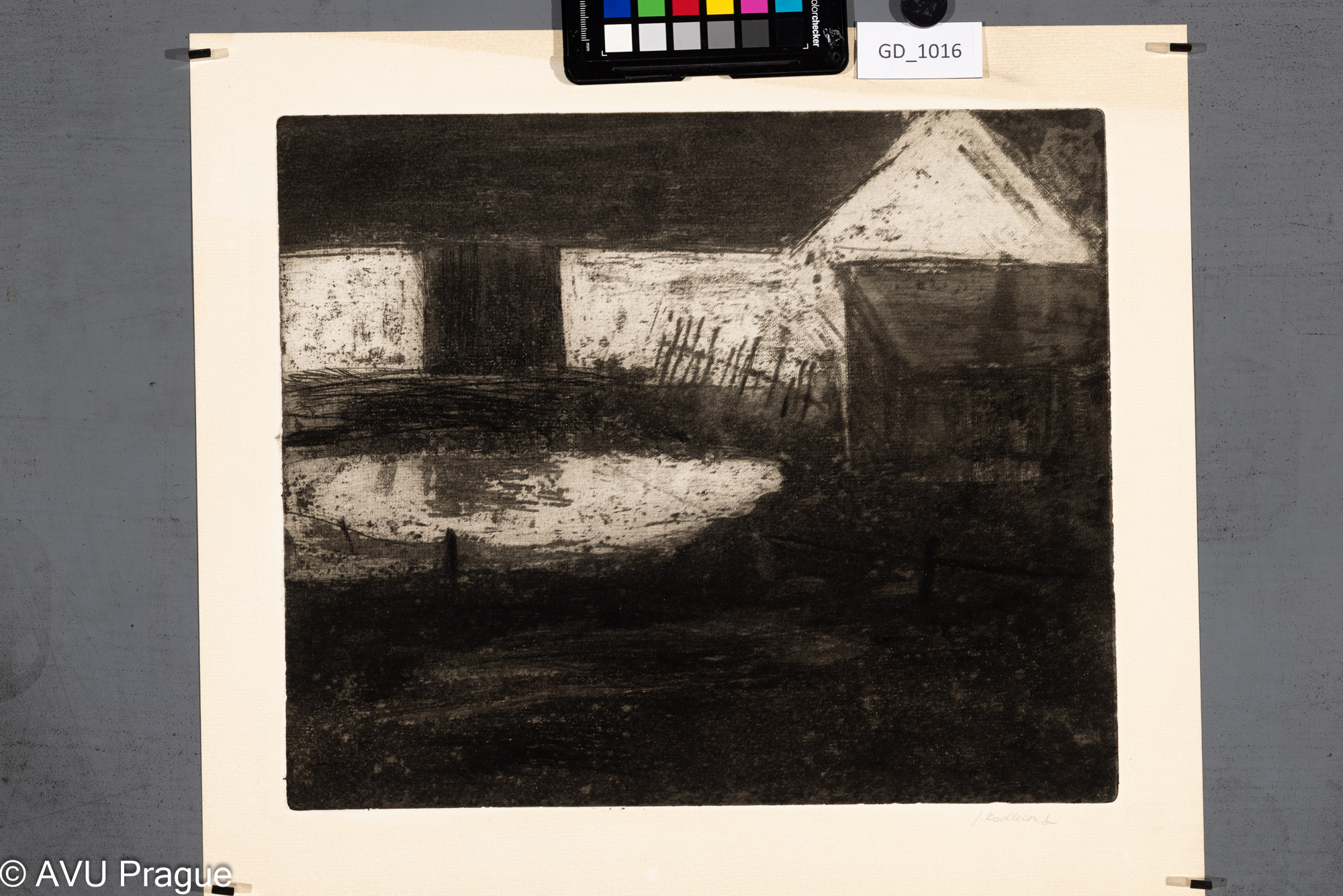 Jana Kadlecová, Vesnice, Akvatinta, 30,5 x 36,5, 39,2 x 44, Čepelák