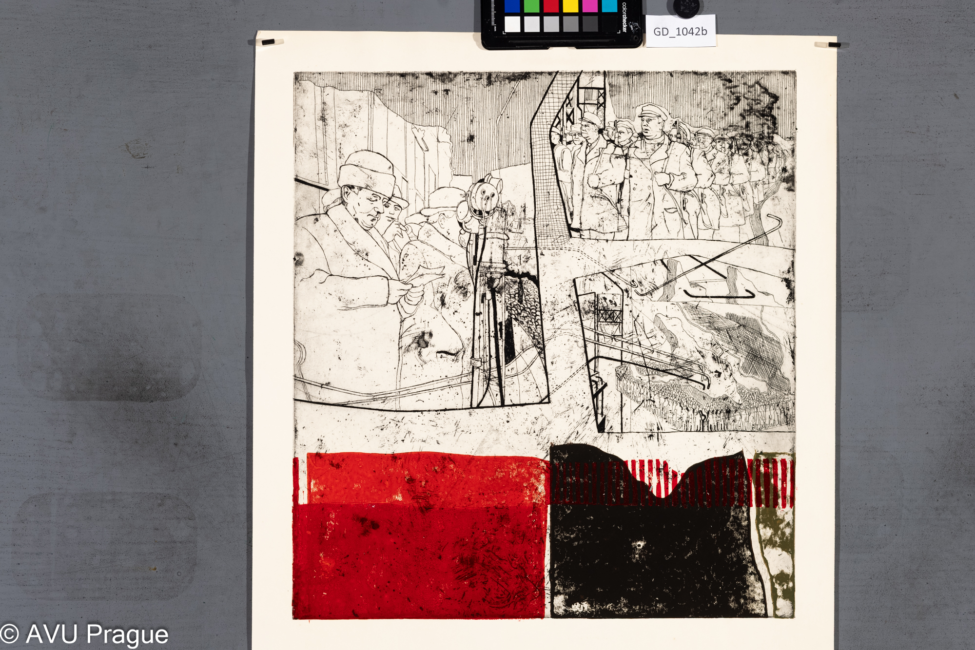 Bohdan Jelínek, Víťezný Únor,Lept / Linoryt, 41,7 x 39,4,62,2 x 43,8, Čepelák