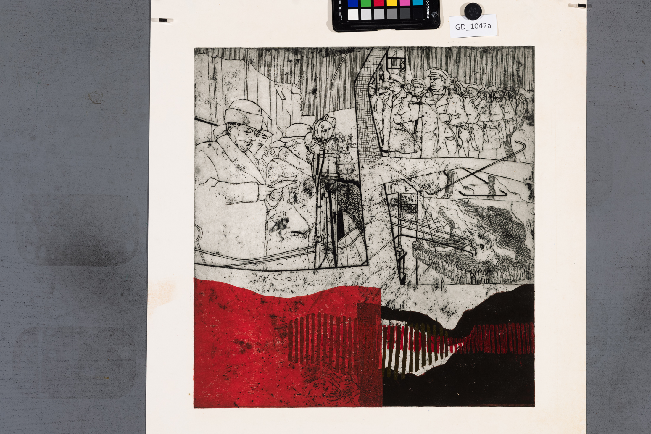 Bohdan Jelínek, Víťezný Únor,Lept / Linoryt, 41,7 x 39,4,63,6 x 51,2, Čepelák