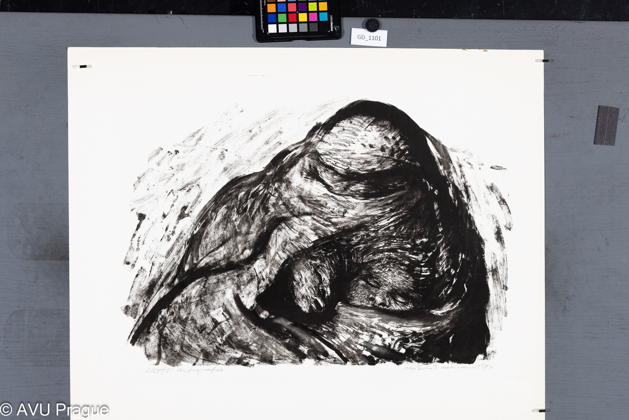 Mikoláš Axmann, Spáči, 1983,Litografie - autografie, 44,4 x 61,55,3 x 69,5, Čepelák