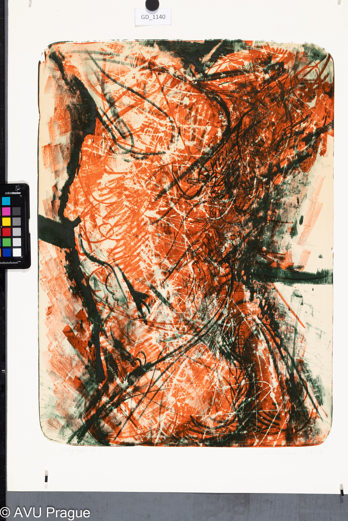 Magdalena Vovsová, Z cyklu Valcíři, 1983 - 84, litografie - podtisk - dvě barvy, 59,3 x 43,73,6 x 51,2, Čepelák