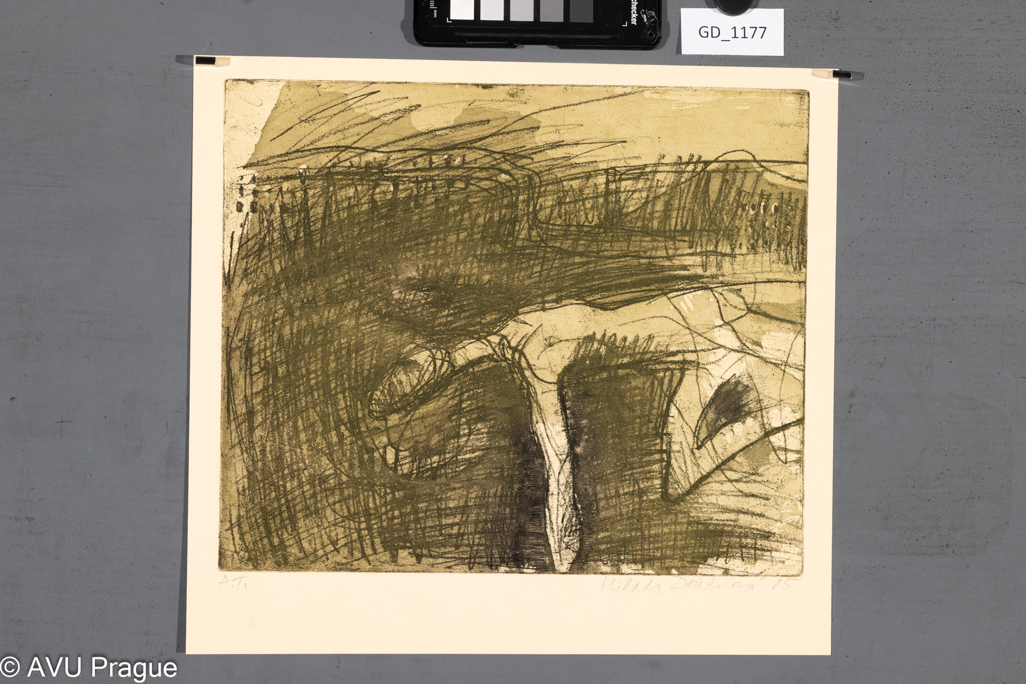 Milada Dočekalová, Figura, 1985,Měkký kryt / akvatinta, 24,5 x 29,5,29,8 x 32,5, Čepelák