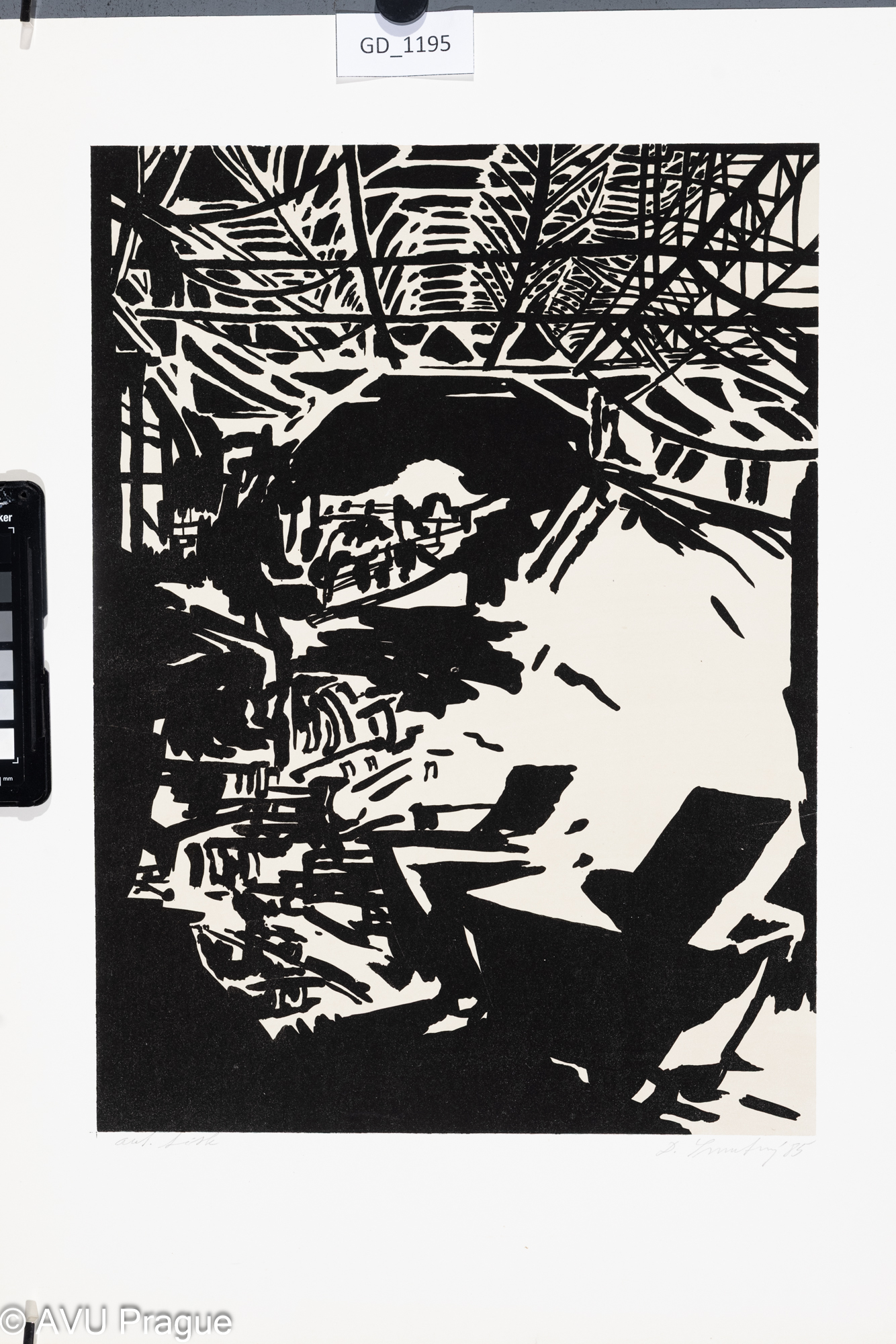 Dalibor Smutný, Svářeči, 1985,Litografie - tuž . podtisk,           38 x 28, 51,1 x 36,2,Čepelák