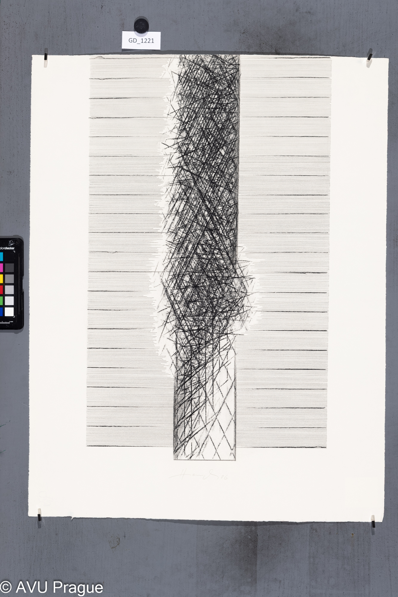 Josef Hampl, z cyklu "Náhlá příhoda" III., 1986, Litografie/soutisk, 55,1 x 33,63,4 x 48,5,Masák ?