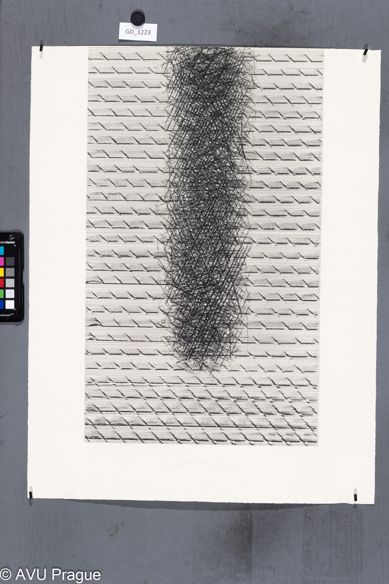 Josef Hampl, z cyklu "Náhlá příhoda" V., 1986, Litografie/soutisk, 55,3 x 32,8,63,3 x 48,6, Masák ?