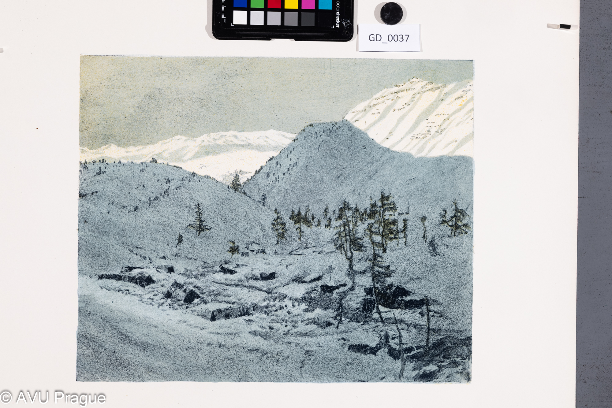 Zasněžená horská krajina