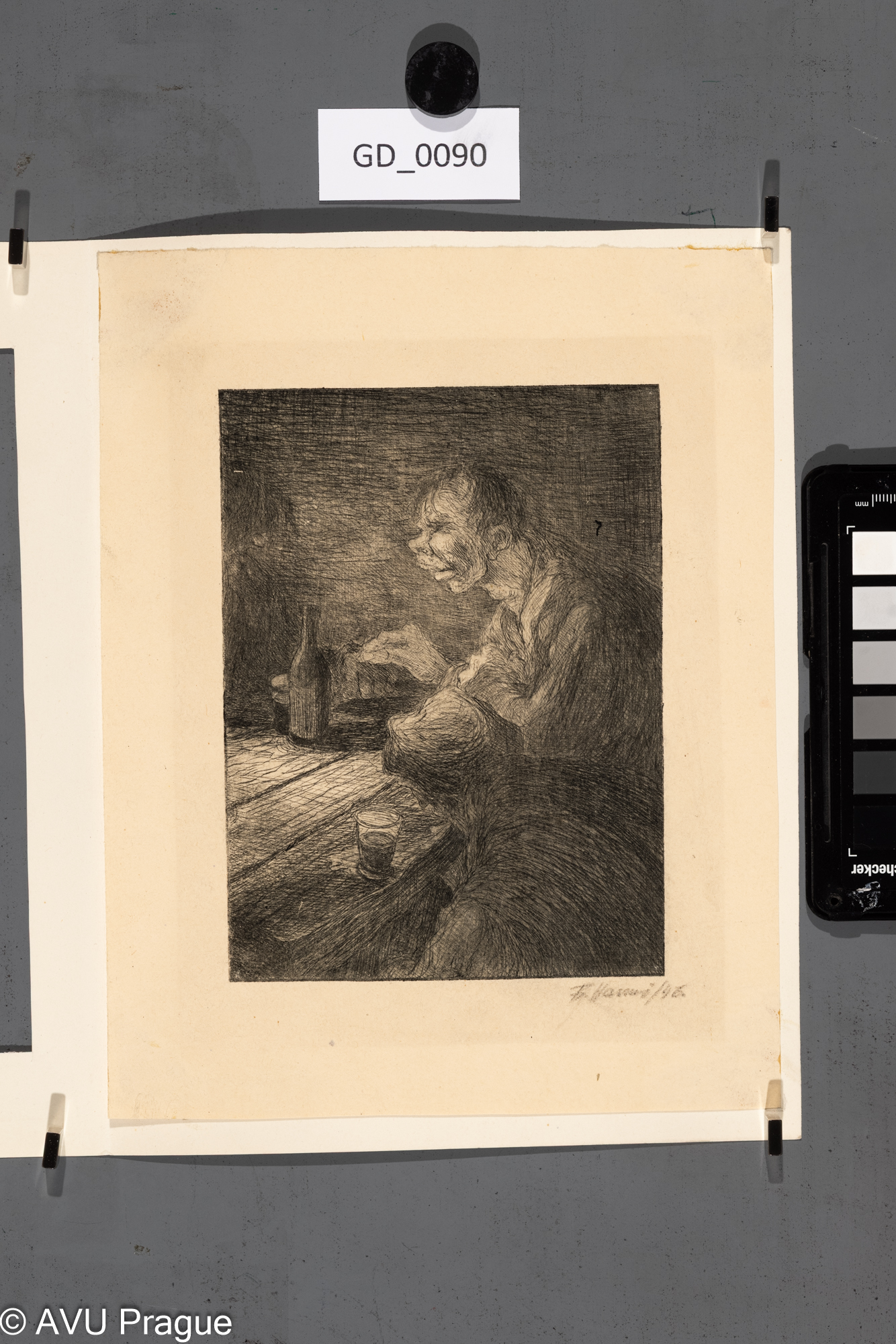 Žánrová scéna - muž u stolu