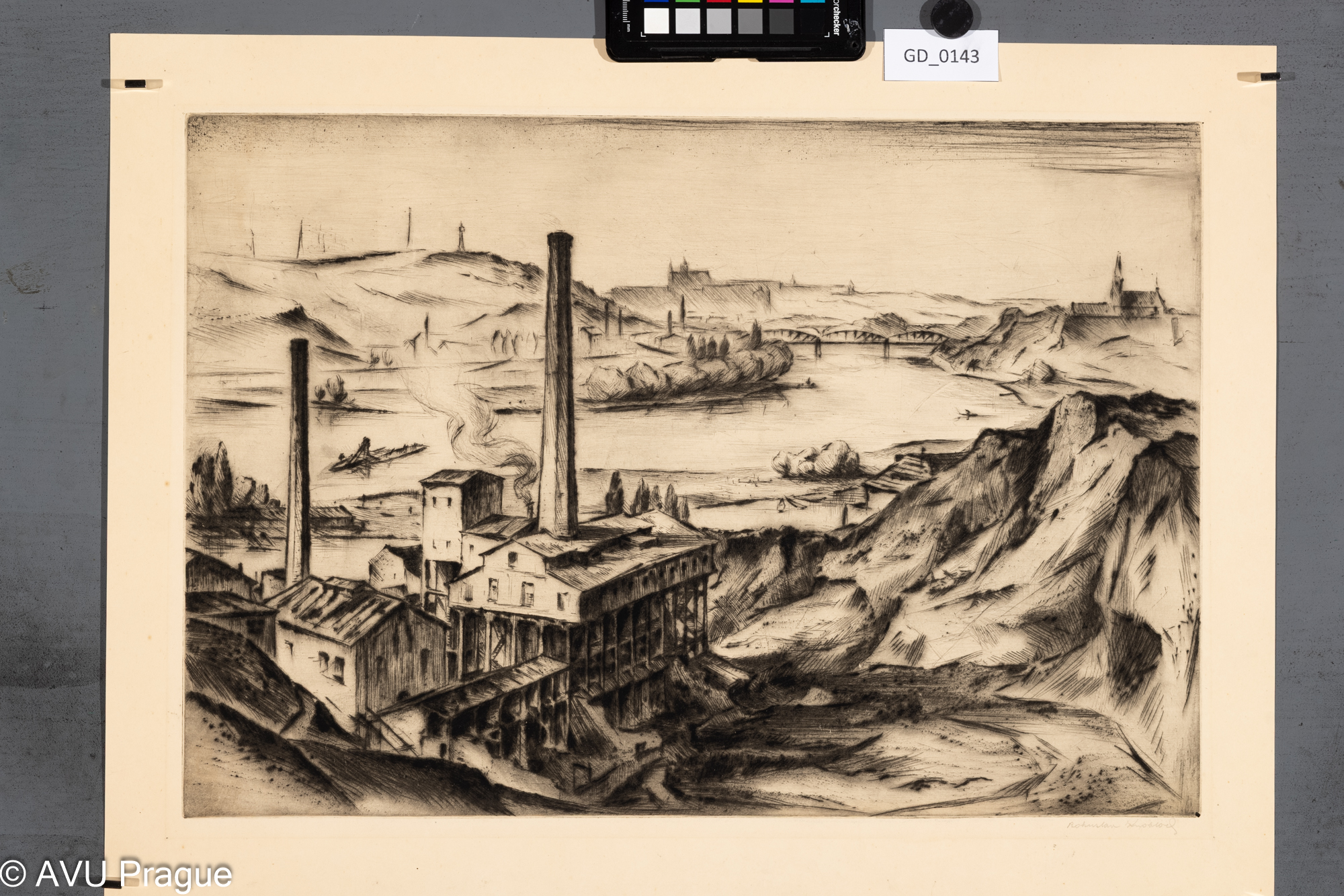 Pohled z Podolí na Prahu