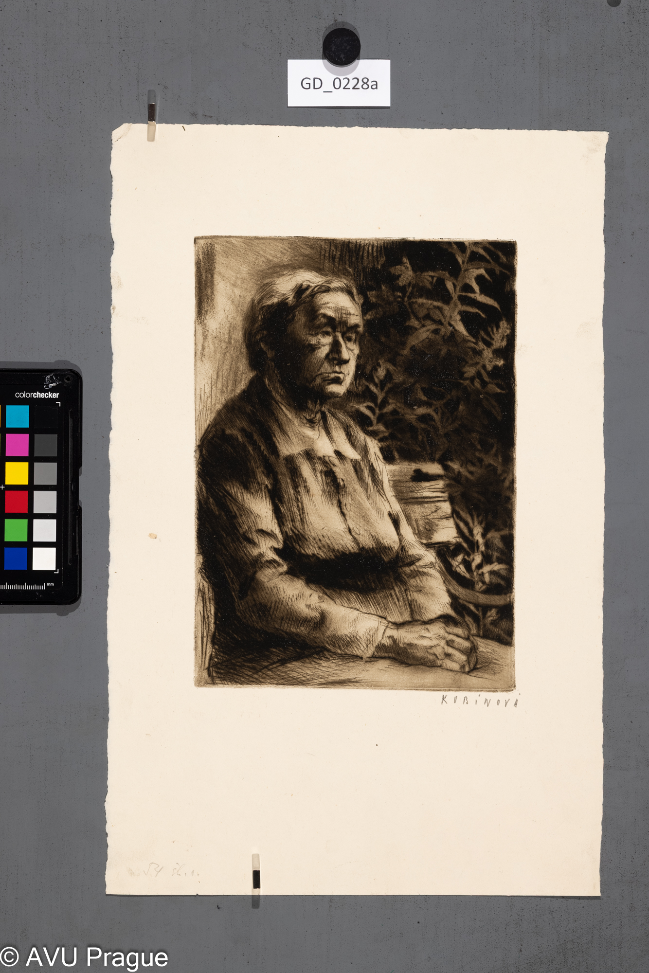 Stará žena na lavičce